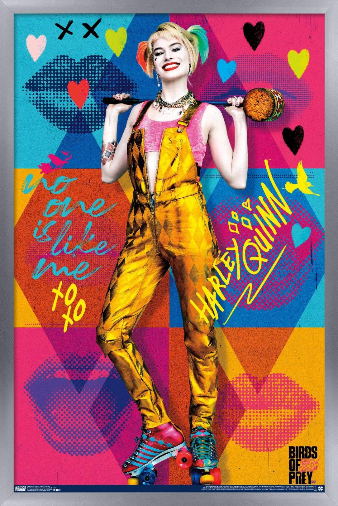 Trends International Dc Comics Movie - Birds Of Prey - Harley Quinn - Hammer Wall Poster, 14.725'' X 22.375'', Silver Framed Ver