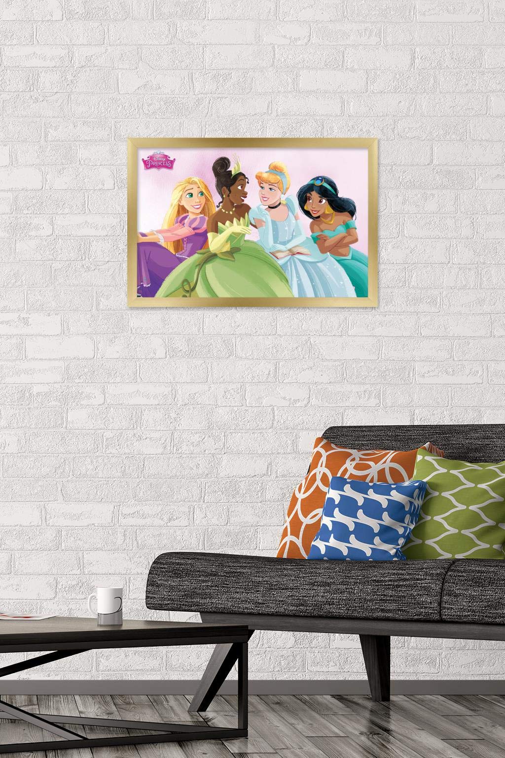 Trends International Disney Ultimate Princess Celebration-Group Wall Poster, 14.725'' X 22.375'', Gold Framed Version