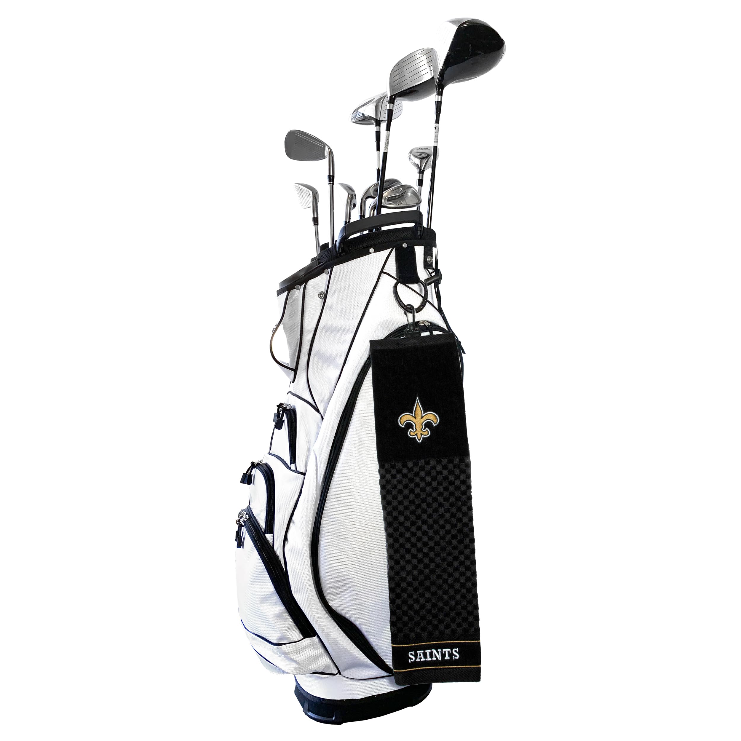 Team Golf NFL New Orleans Saints Embroidered Golf Towel Embroidered Golf Towel  Checkered Scrubber Design  Embroidered Logo