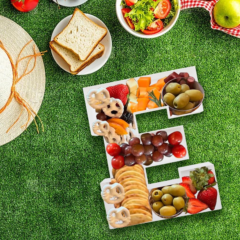 Plastic Fillable Letter Charcuterie Box, 10in Reusable Alphabet Shaped Tray for Birthday Anniversaries, Party Decorative Serving
