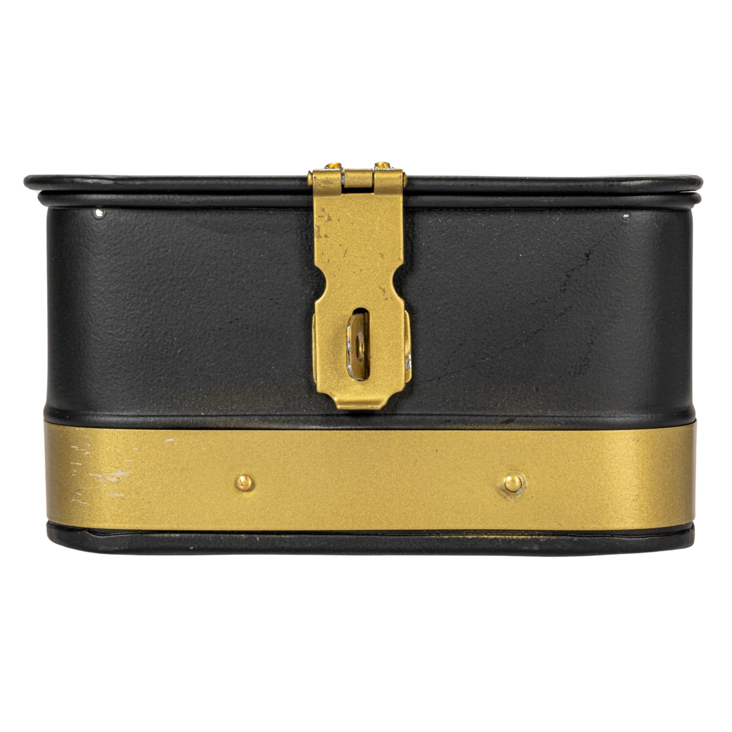 Creative Co-Op Nestable Square Metal Storage Boxes with Hasp Lock, Black, Set of 3