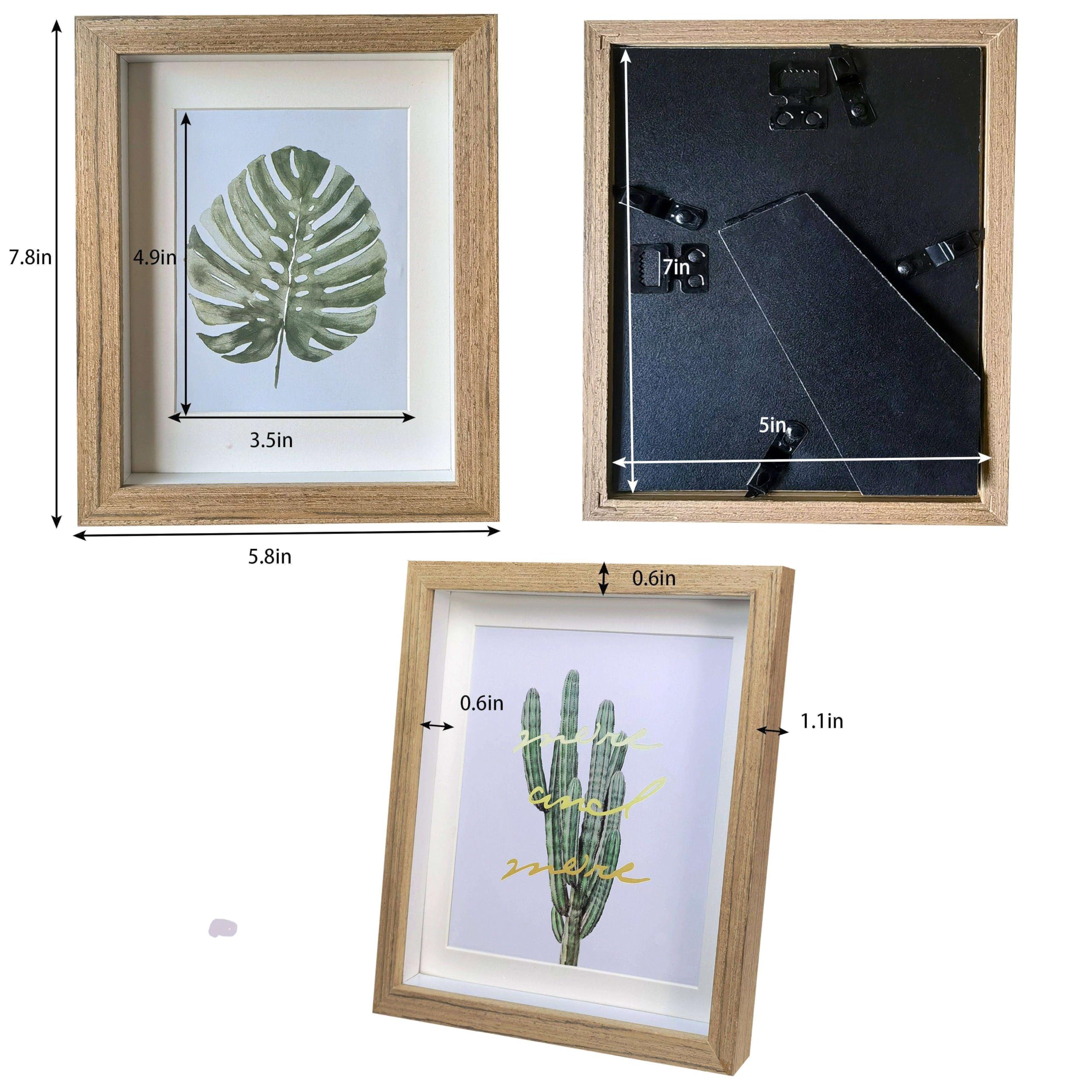 Dohomi 5x7 Shadow Box Frame Small Shadow Box Display Case 4 Pack Original Wood Picture Frames Glass Surface Internal Depth 0.6 i