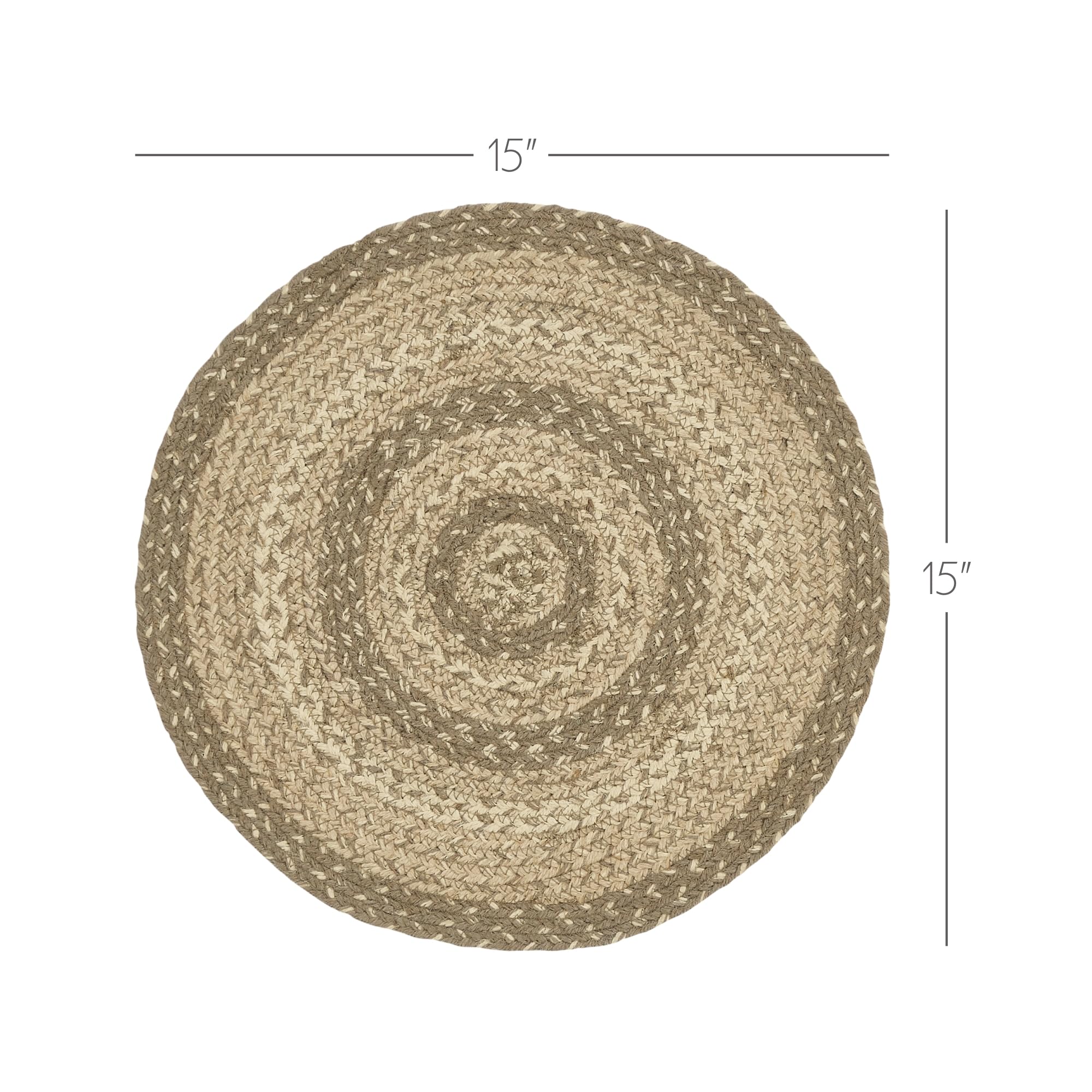 VHC Brands Cobblestone Trivet Hot Pad for Pots Pans  Tan Grey White  Jute Blend  Round Circle  15 Inches