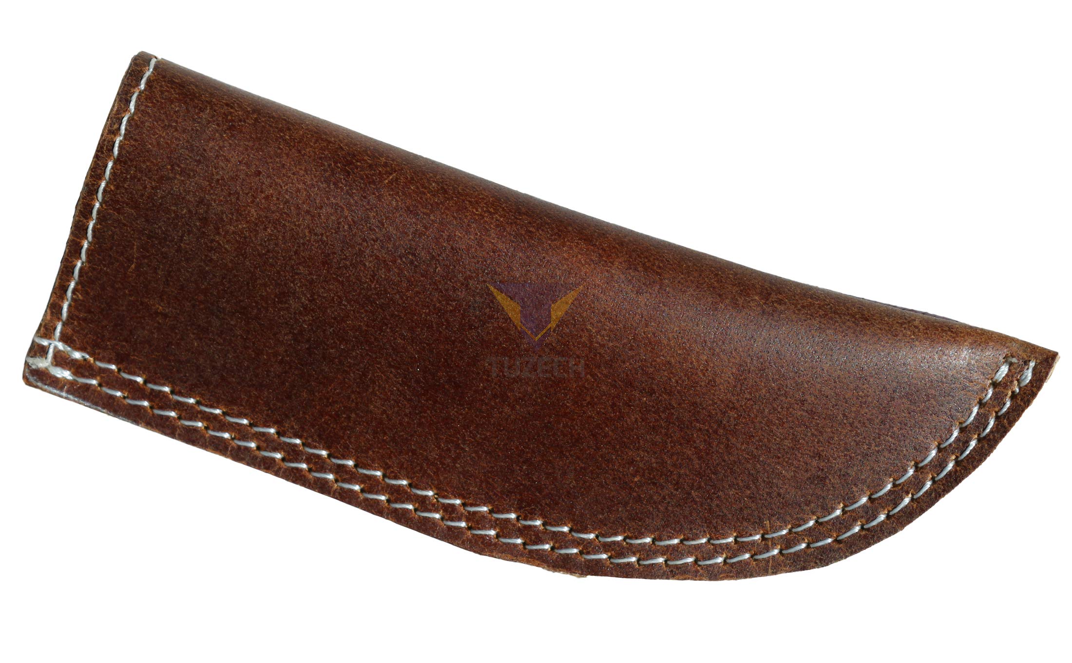 Tuzech Handmade Leather Hot Handle, Pan Handle Potholder, Double Layered Stitched, Slides On/Off Easily Onto Metal Skillet Grips
