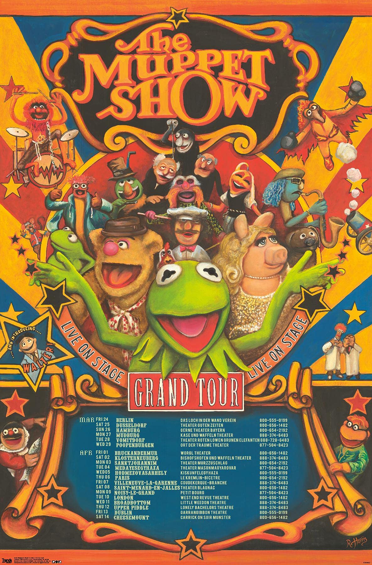Trends International Disney The Muppets: Most Wanted - Grand Tour Wall Poster, 14.725'' X 22.375'', Premium Unframed Version