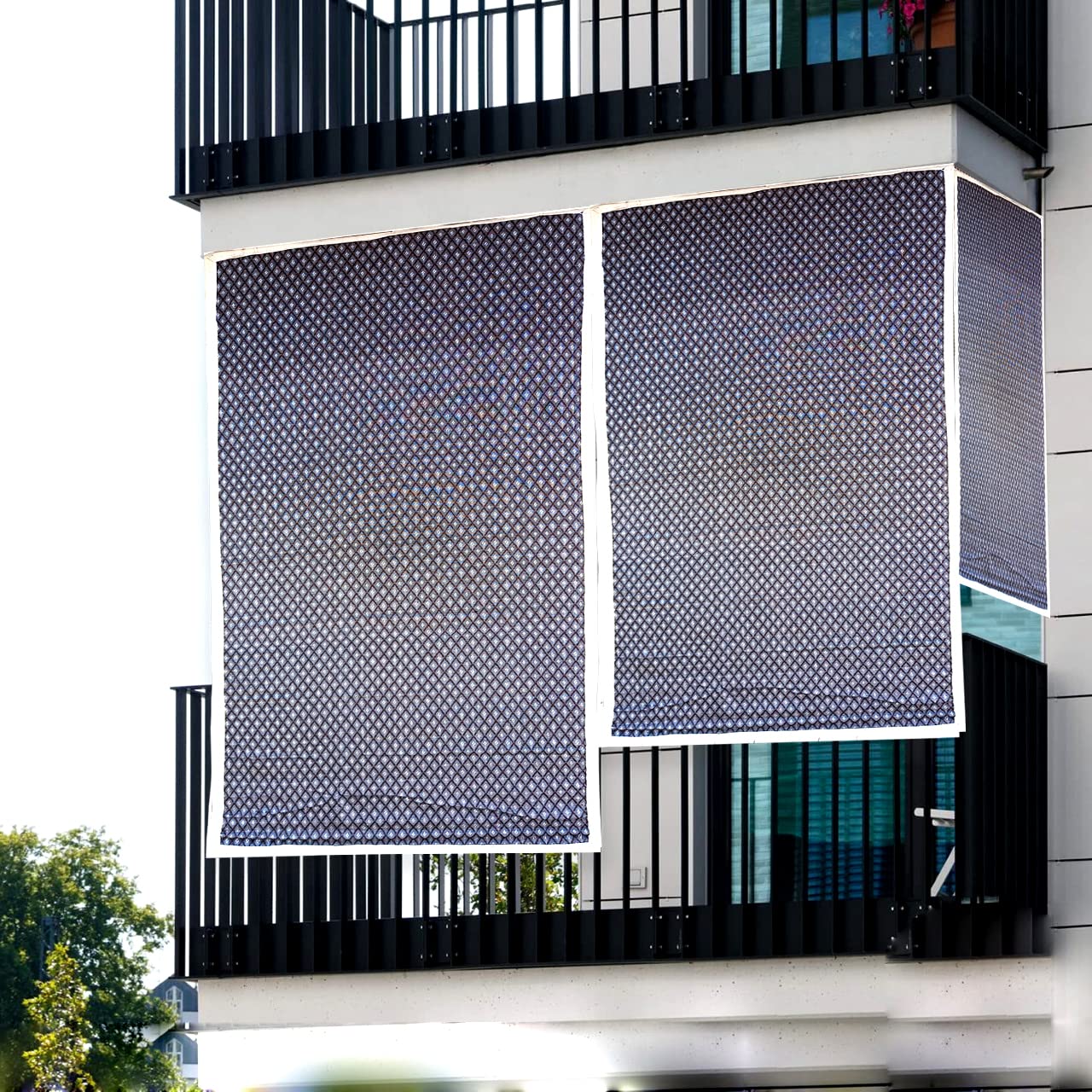 Aangad American Matty Waterproof Fabric Chick Blind For Rain Protection Roll Up Blinds For Balcony, Sun Wind Dust & Monsoon Prot