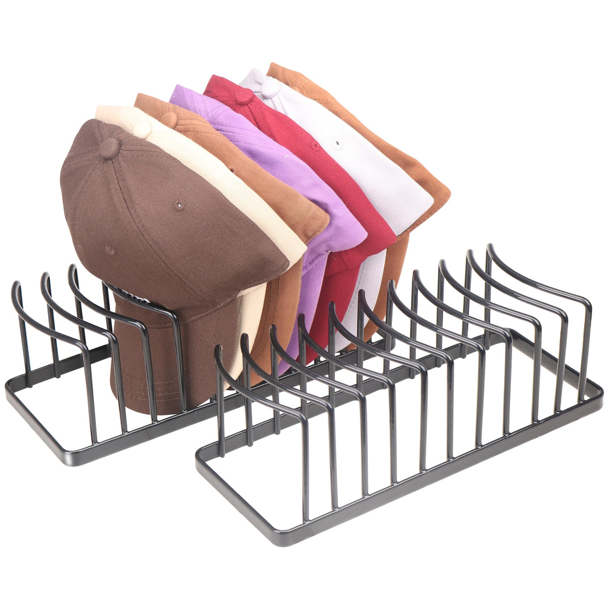 Yiseyruo Hat Organizer For Baseball Caps - Space Saving Hat Stand Hold 20 Caps - Premium Metal Hat Rack For Baseball Caps Displa