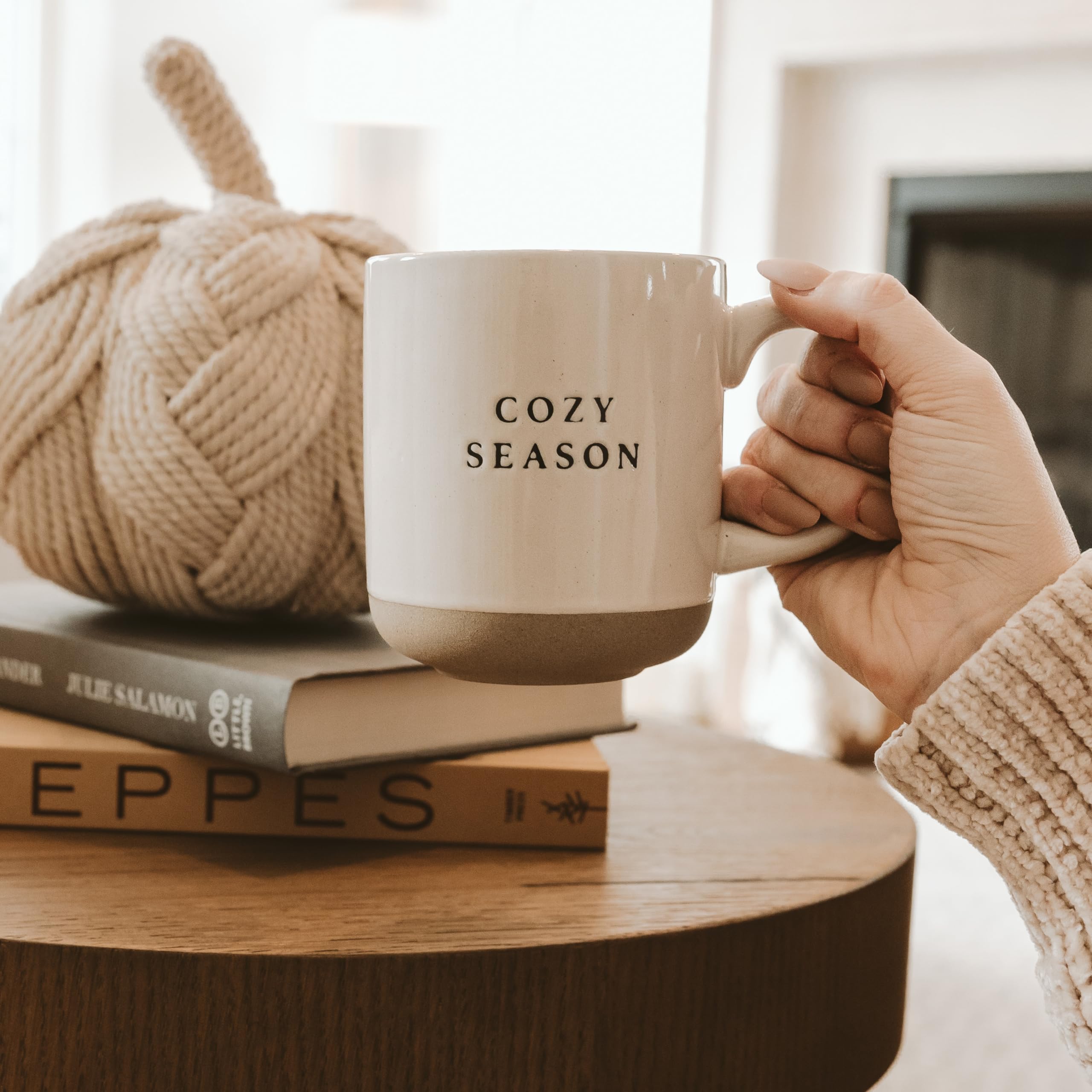 Sweet Water Decor Cozy Season Stoneware Coffee Mug | Fall and Winter Novelty Coffee Mugs | Microwave & Dishwasher Safe | 14oz Co