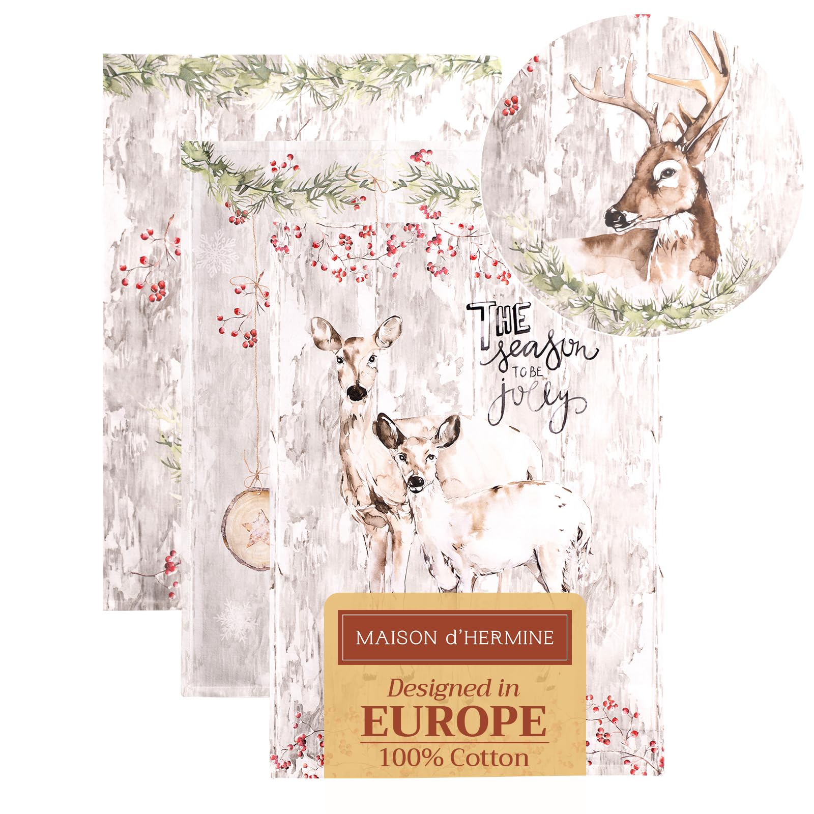 Maison D' Hermine Kitchen Towel 100% Cotton Quick Dry Cleaning Dishtowel For Gifts, Dining, Home, Wedding, Banquet, Buffet, Moun