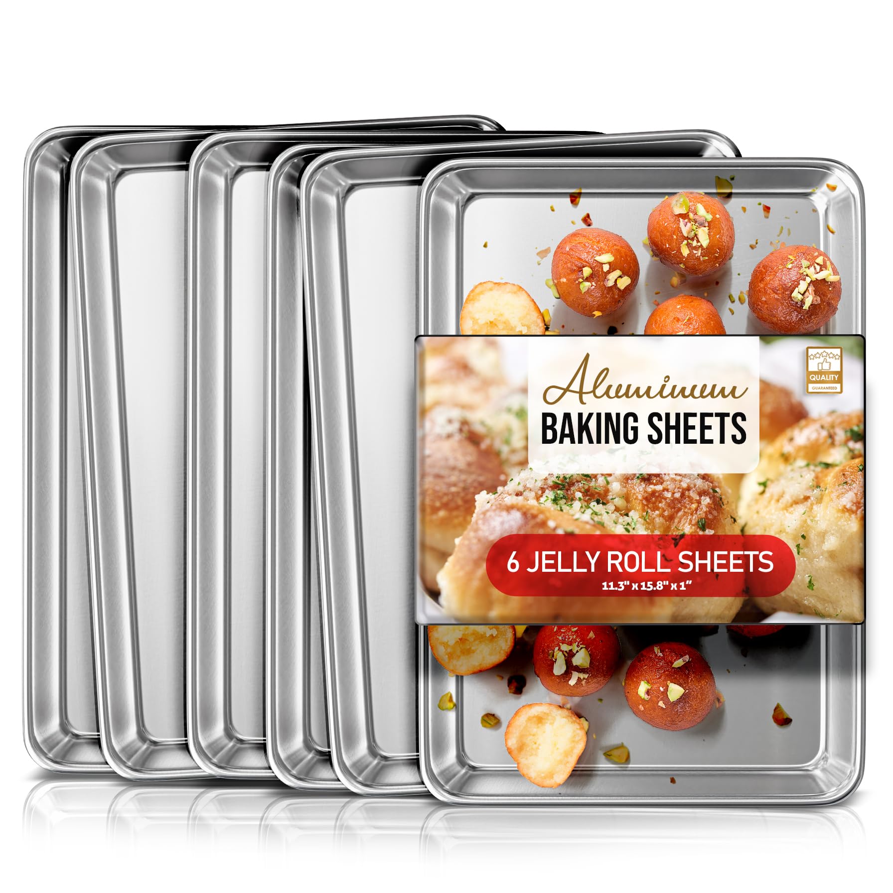 Eatex Aluminum Baking Sheet Set, 10 x 15 Jelly Roll Pan, Nonstick Cookie Sheets