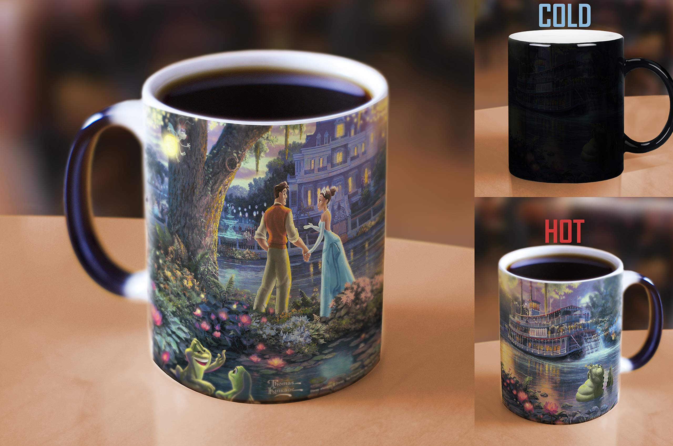 Morphing Mugs Disney - The Princess and the Frog - Tiana and Prince Naveen - Thomas Kinkade - 11 oz Heat Sensitive Mug - Ceramic