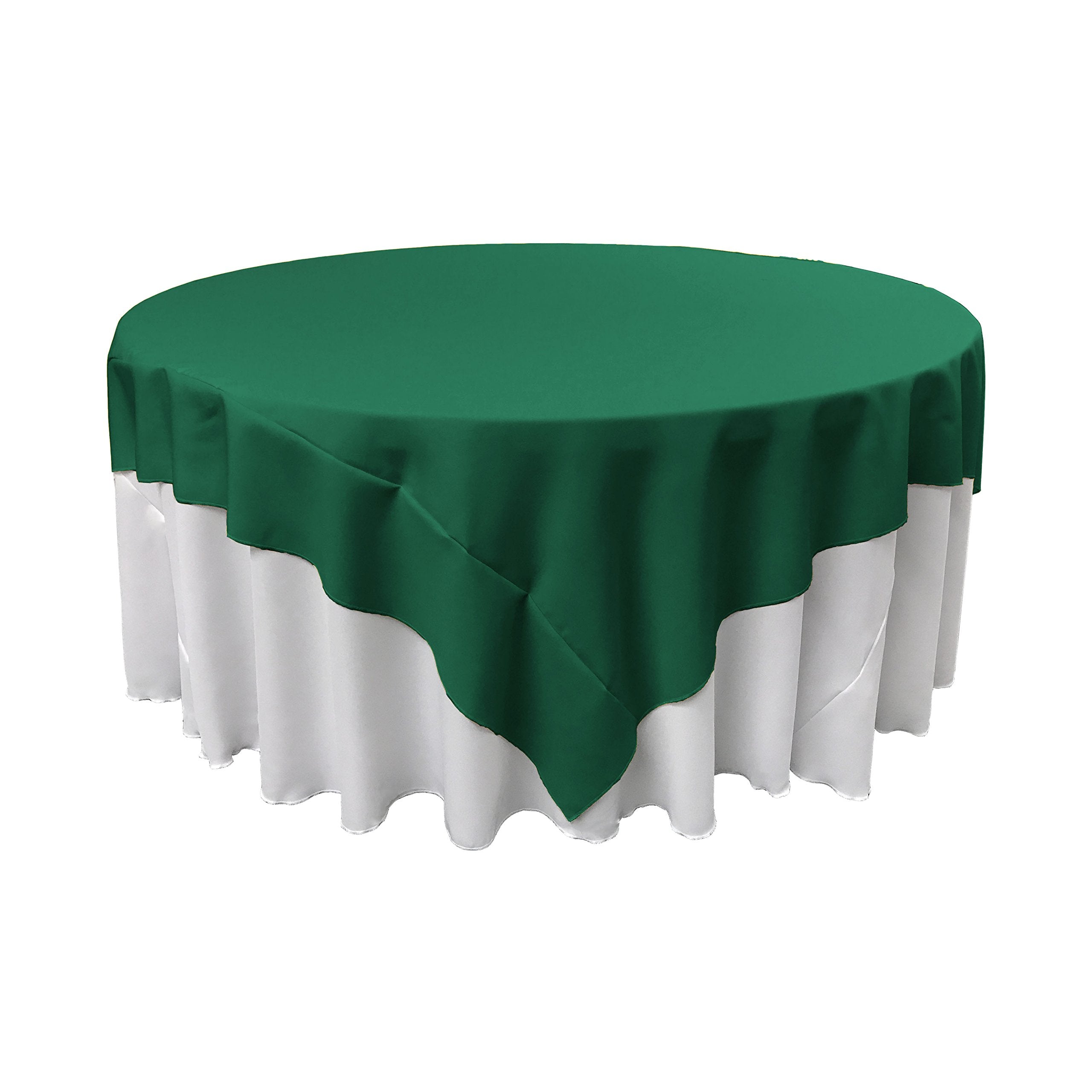 LA Linen Polyester Poplin Square Tablecloth, 72-Inch, Teal, 72 x 72