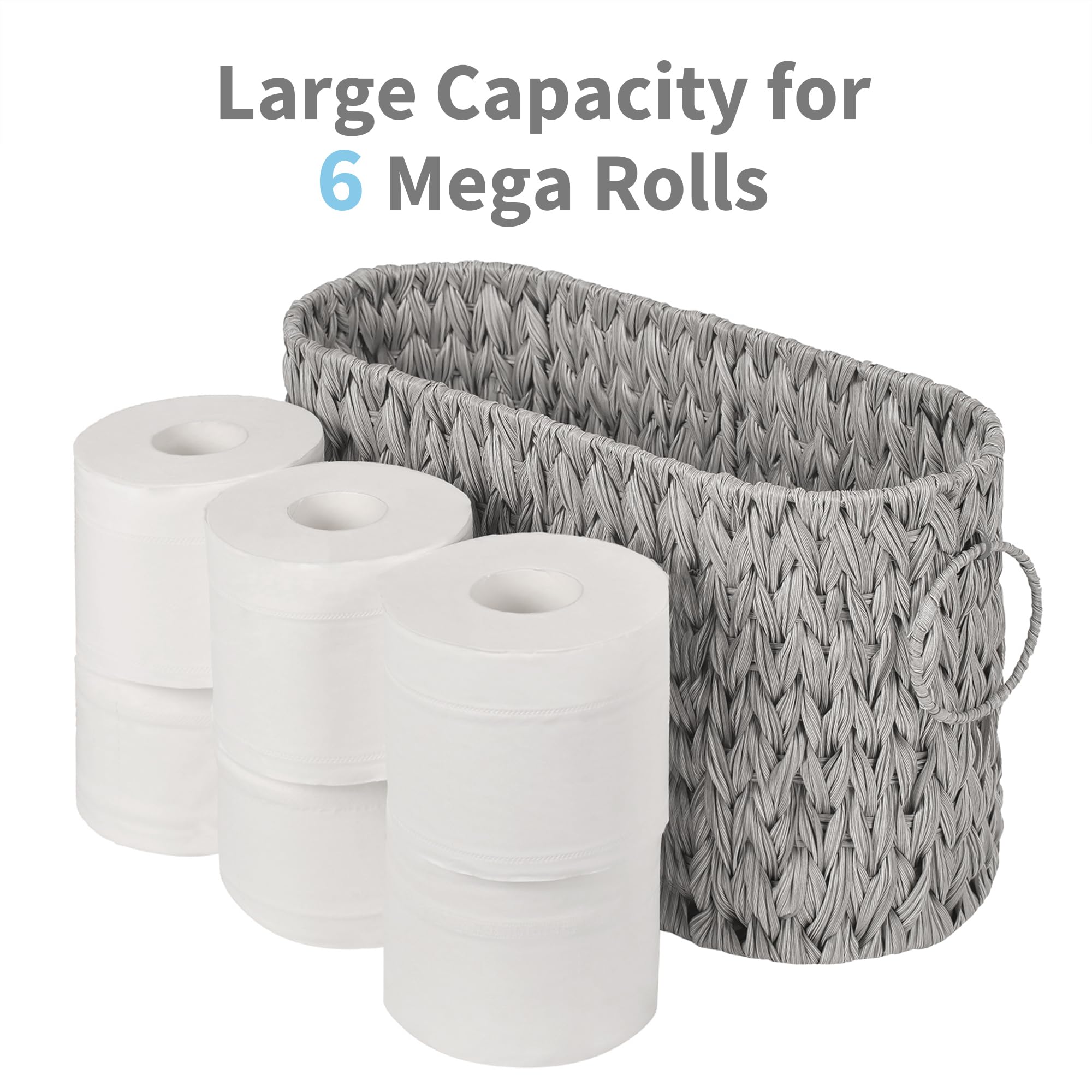 Granny Says Toilet Paper Storage, Toilet Paper Basket For Bathroom, Toilet Paper Organizer For 6 Mega Rolls, Toilet Paper Holder