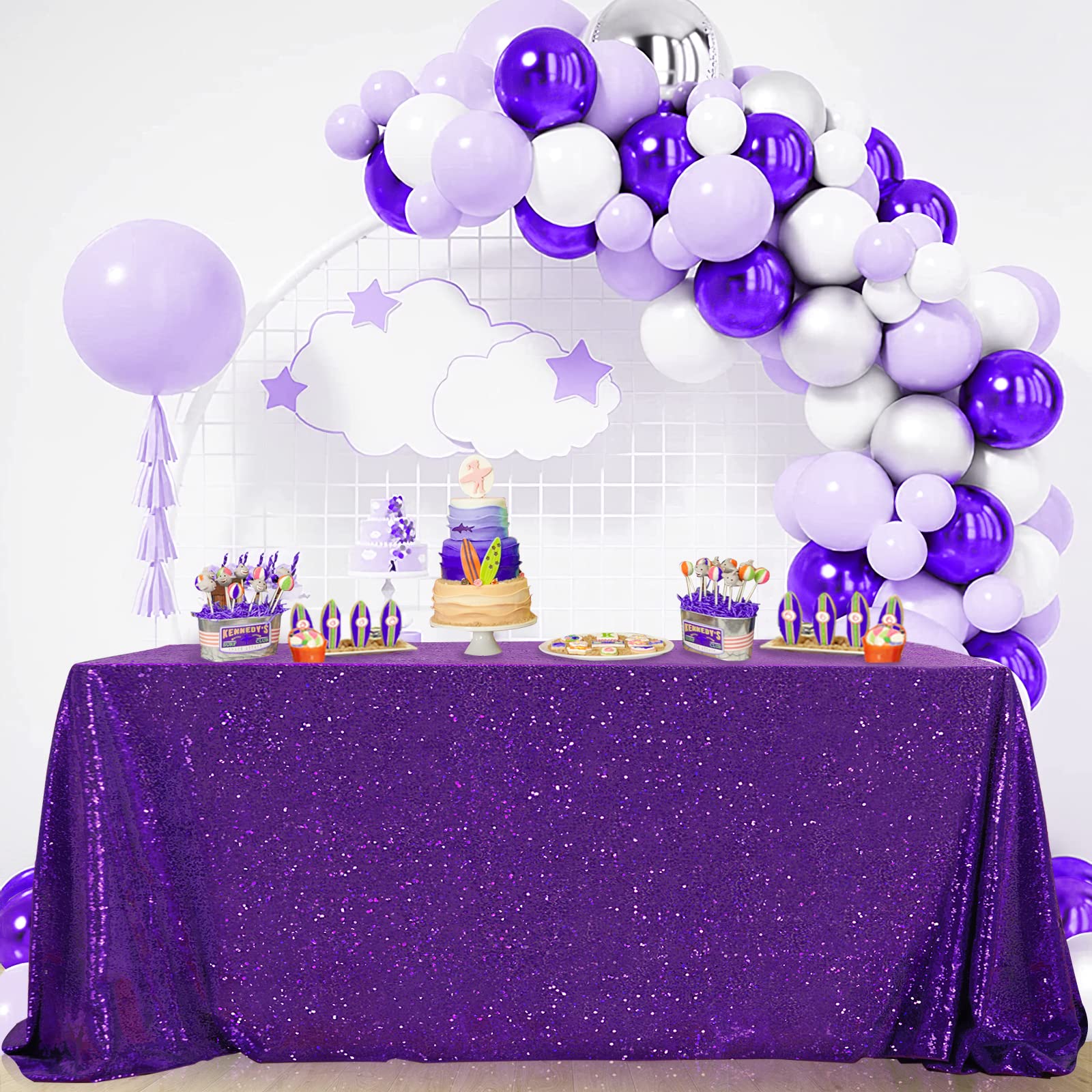 Glitter Table Cloths For Parties Sequin Tablecloths Sparkle Tablecloth For Rectangle Tables 90X132 Inch Bridal Shower Tablecloth
