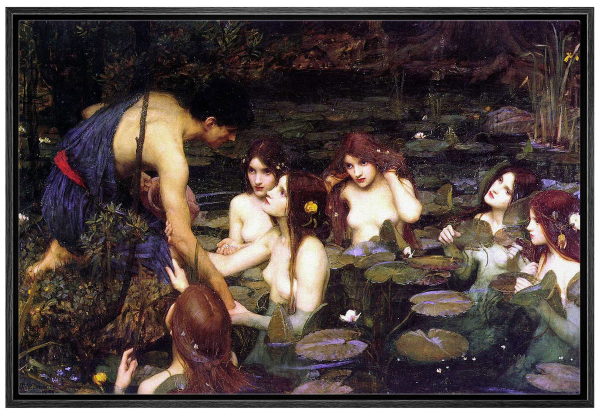 Wall26 Framed Canvas Print Wall Art Hylas & The Nymphs By John William Waterhouse People Historic Illustrations Fine Art Traditi