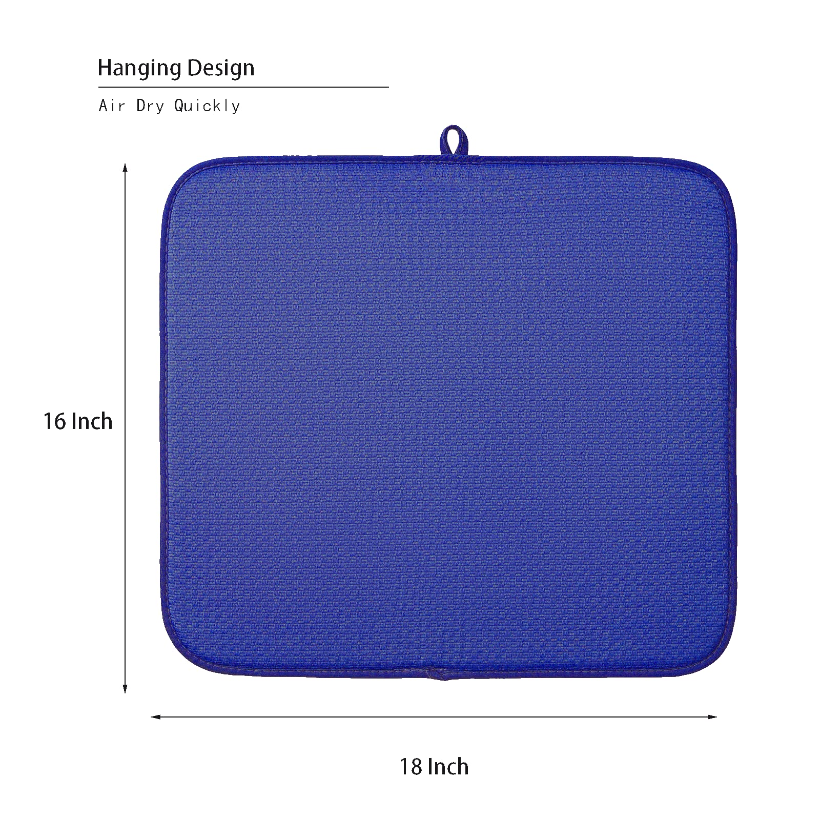 Microfibre Drying Mat For Kitchen Dish Drying Drainer Mat Absorbent Drying Mat Washing Up For Glass, Plate & Cup 16Inch X 18Inch