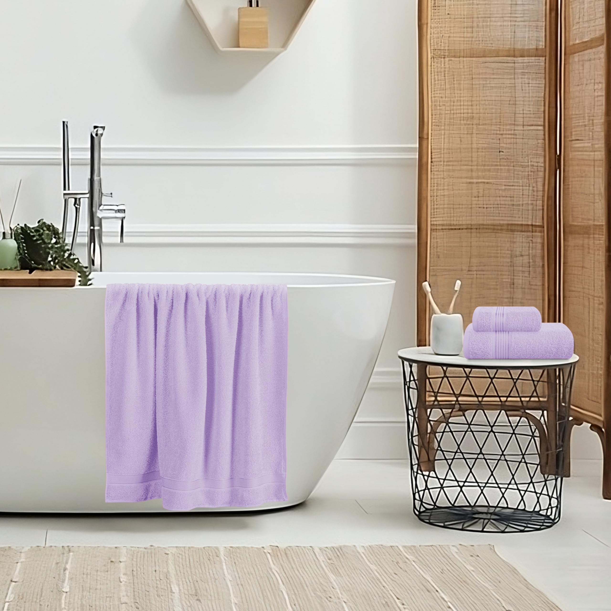 Belizzi Home Ultra Soft 3 Pack Cotton Towel Set, Contains A Bath Towel 28X55 Inch, A Hand Towel 16X24 Inch & A Wash Coth 12X12 I