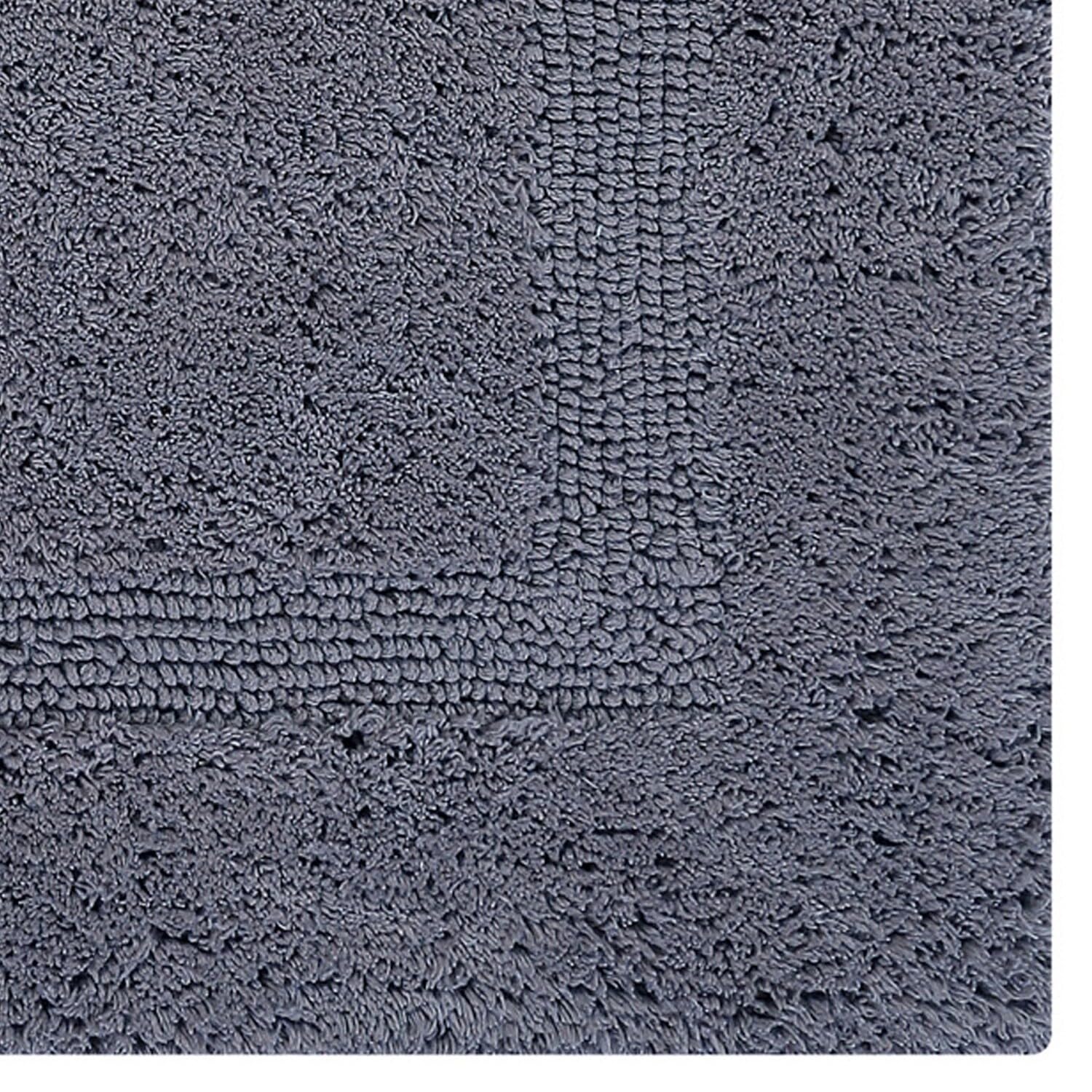 Better Trends 100% Cotton Lux Collection Bath Mats, Gray Bath Mat - Tufted, Reversible & Absorbent & Machine Washable Bath Mats