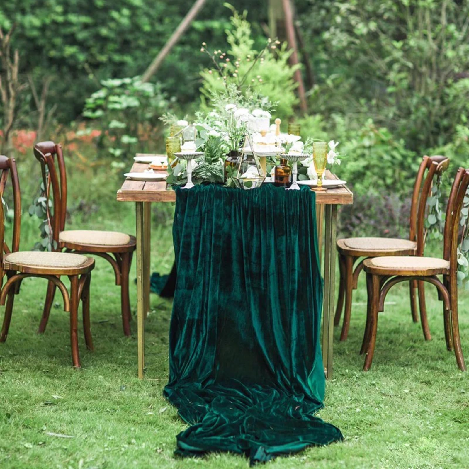Velvet Table Runner Emerald Green 29X120 Inches Table Runners Soft Velvet Fabric Runners For Wedding Party Xmas Decorations
