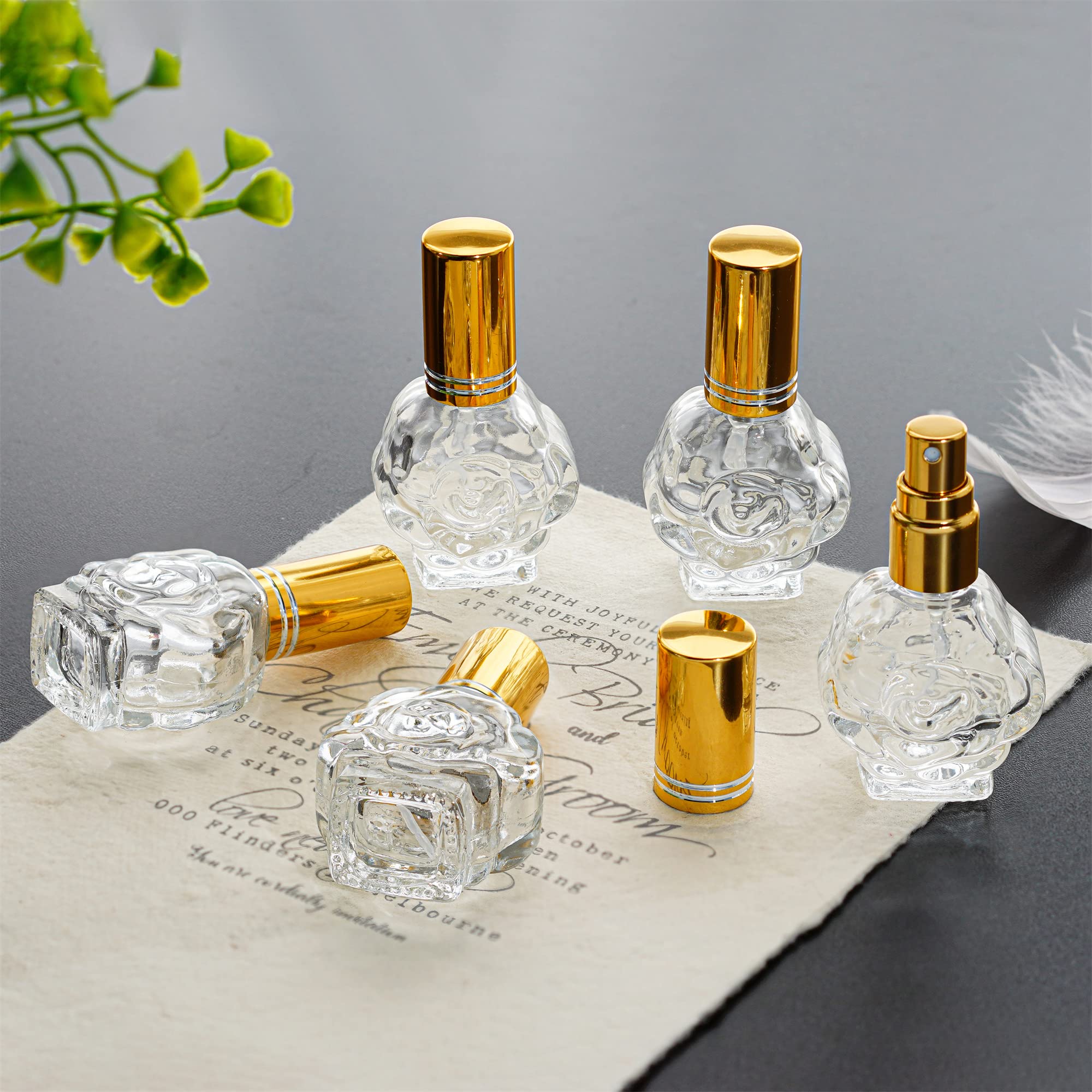 Yu Feng 12Pcs 10Ml Glass Perfume Atomizer Bottle Empty Refillable Glass Spray Bottle With Funnels Pipettes Dispensers Portable F