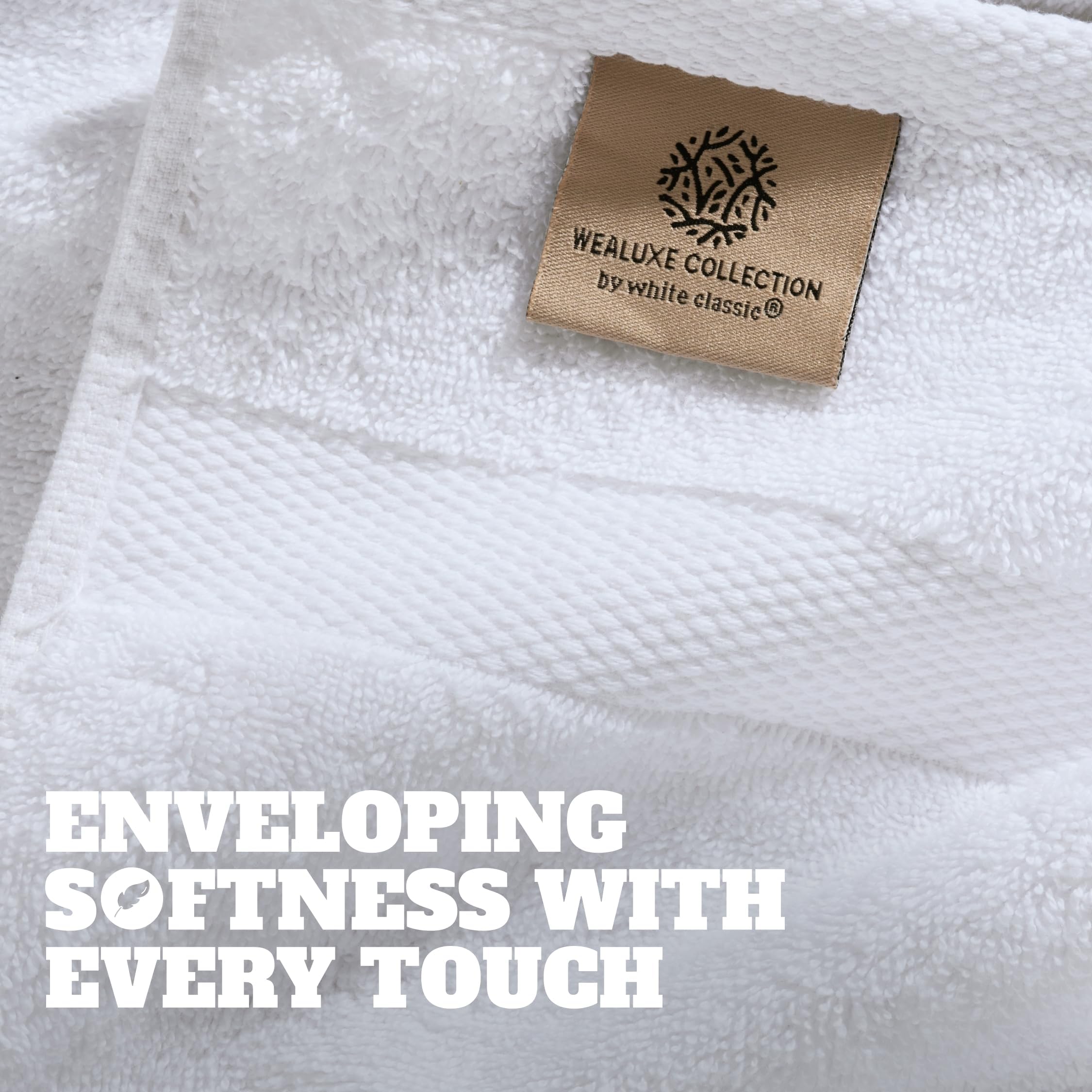 Wealuxe White Washcloths for Body and Face Towel  Cotton Wash Cloths Bulk 24 Pack  Flannel Spa Fingertip Wash Clothes 12x12 Inch  Soft Absorbent Gym Towels