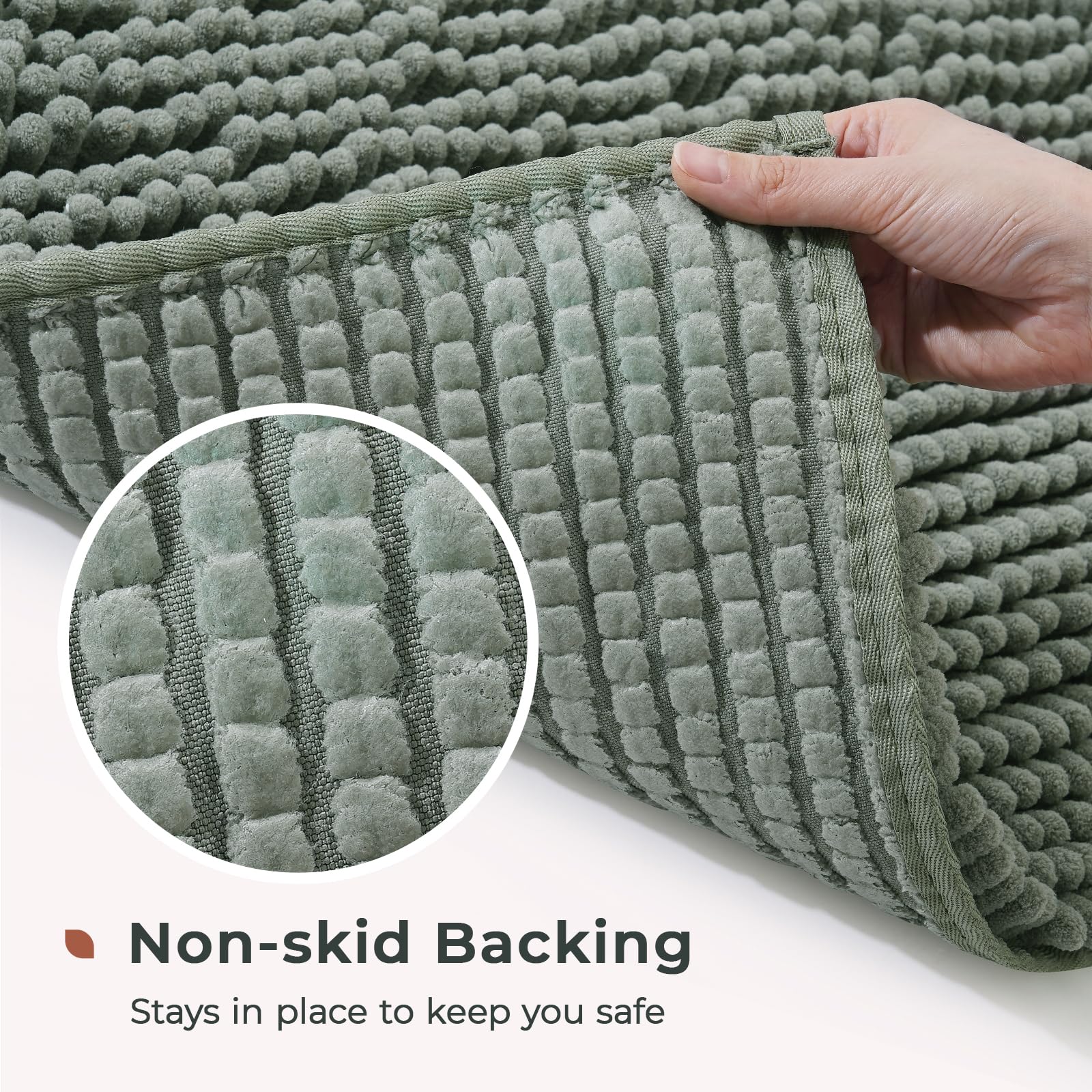 Freshmint Large Chenille Bathroom Rugs Mat 36''X24'', Non-Slip Bath Mat For Bathroom Floor & Bathtub, Washable Shower Shag Bath