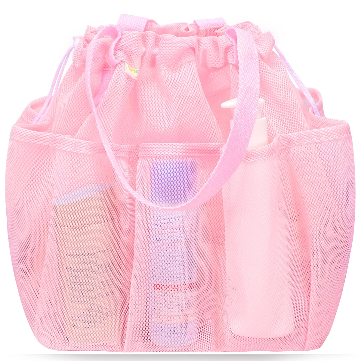 Famichan Mesh Shower Caddy Portable With Drawstring, Dorm Room Essentials For College Students Girls, Large Shower Bag For Campi