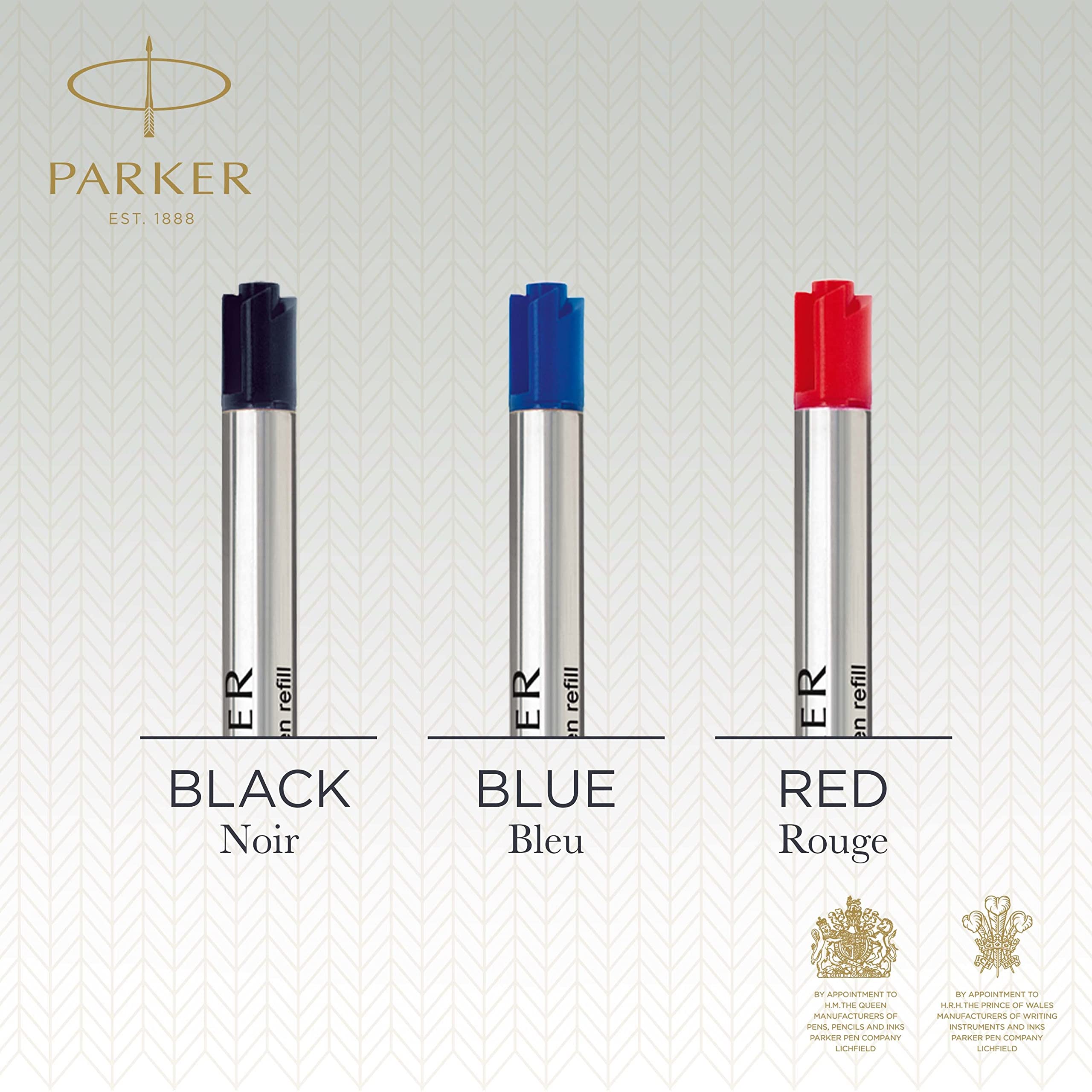 Parker Quink Long Fountain Pen Ink Refill Cartridges, Blue
