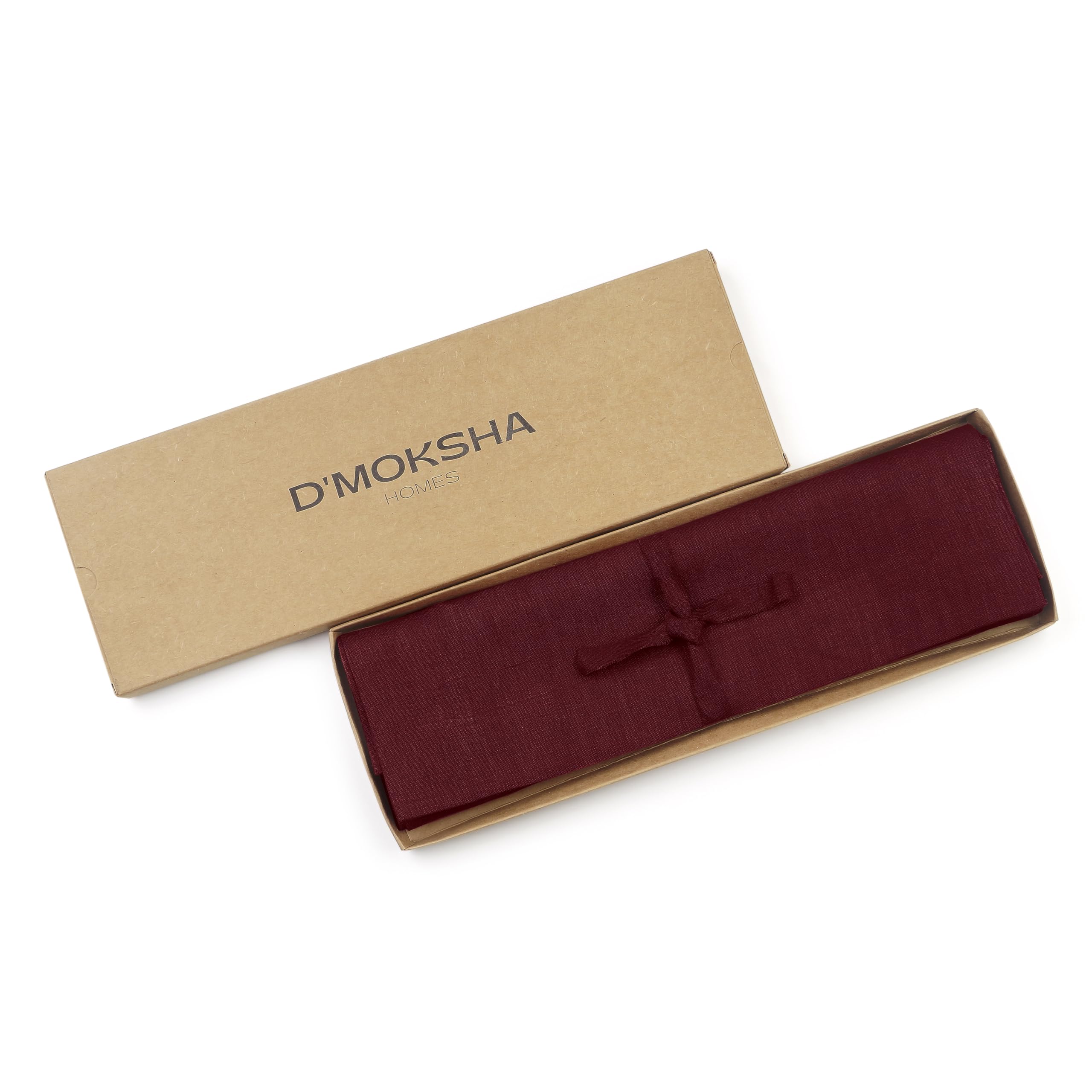 D'Moksha Homes Linen Placemats Set Of 4-100% Pure Linen Dark Red Placemats 14 X 19 Inch - Washable Dark Red Placemats For Spring