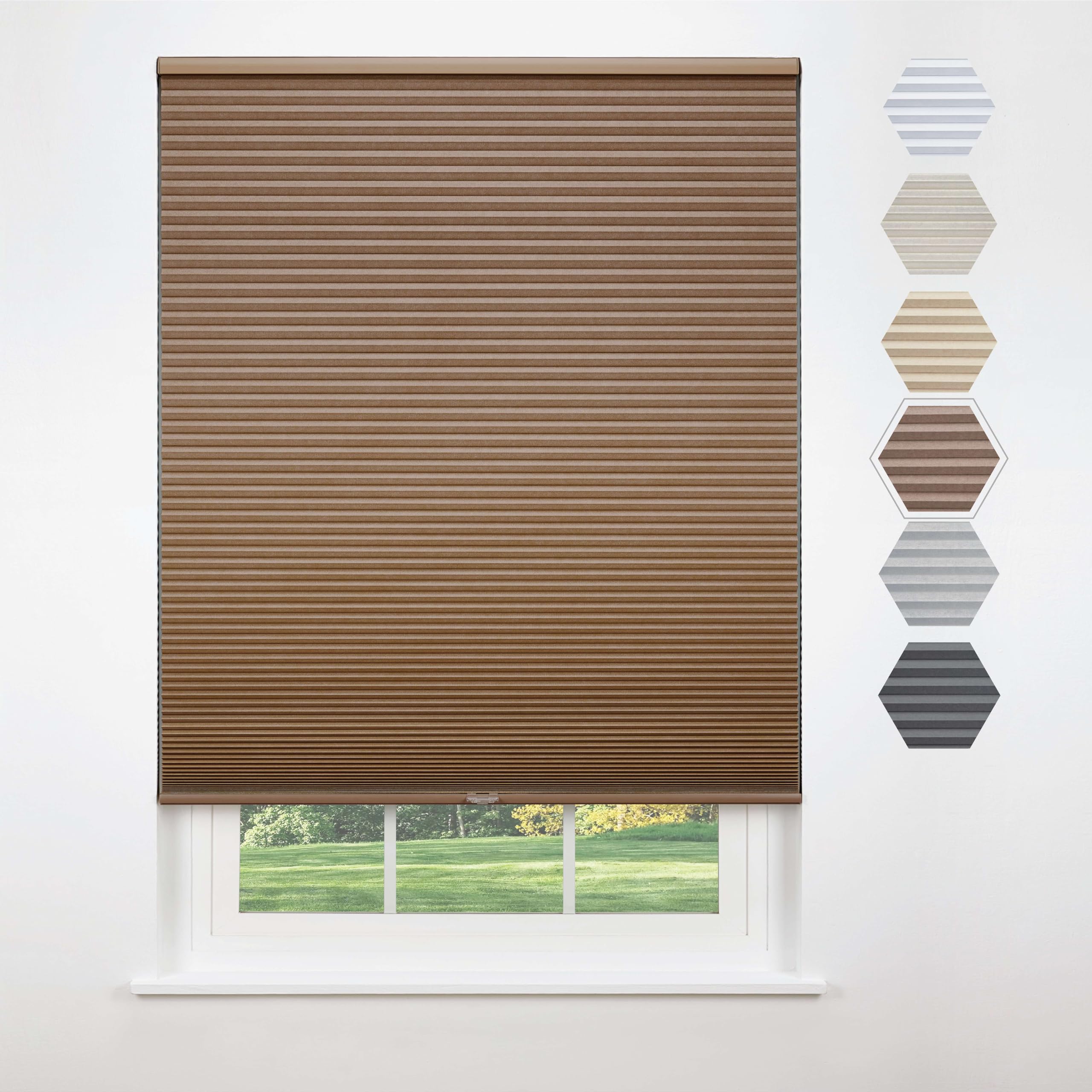 Linen Avenue Cordless Standard Blackout Cellular Shade 21 W x 72 H, Harvest (Arrives 1/4  Narrower)