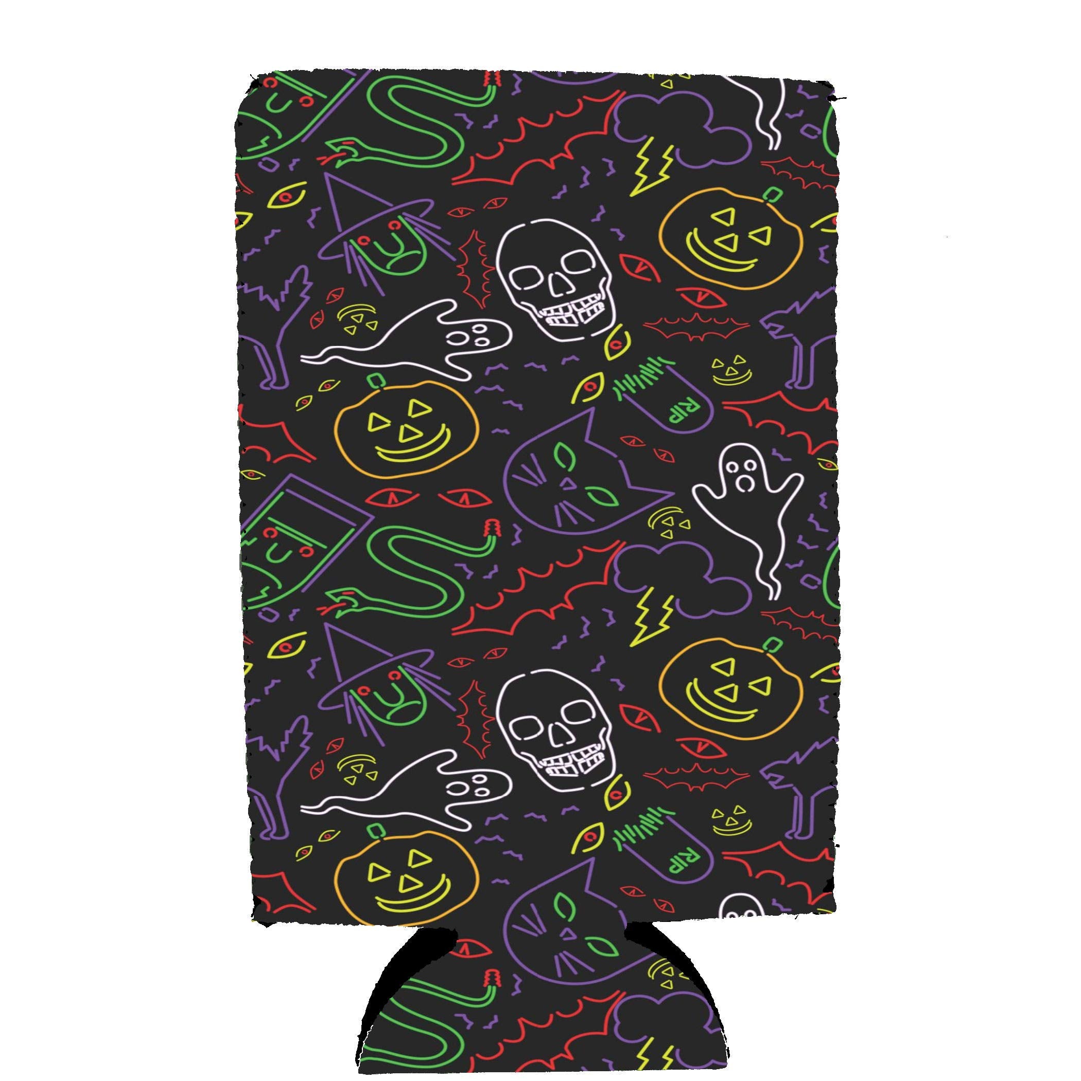 Halloween Neon Pattern 16 Oz. Can Coolie (1)