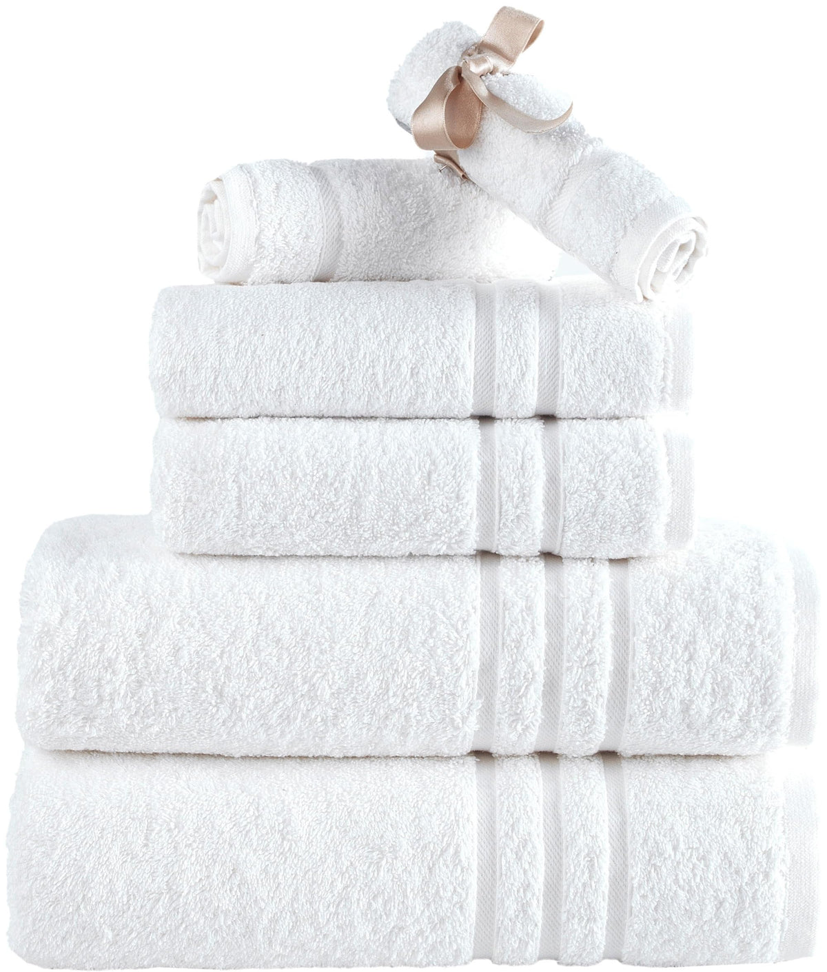 Hawmam Linen White Bath Towels Set 6-Piece Original Turkish Cotton Soft, Absorbent And Premium Towel For Bathroom And Kitchen 2