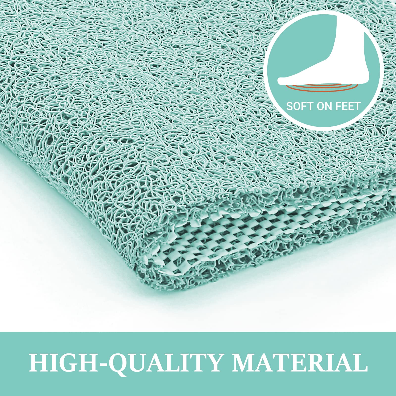 Luxstep Shower Mat Bathtub Mat,24X32 Inch, Non-Slip Bath Mat With Drain, Quick Drying Pvc Loofah Bathmat For Tub,Shower,Bathroom