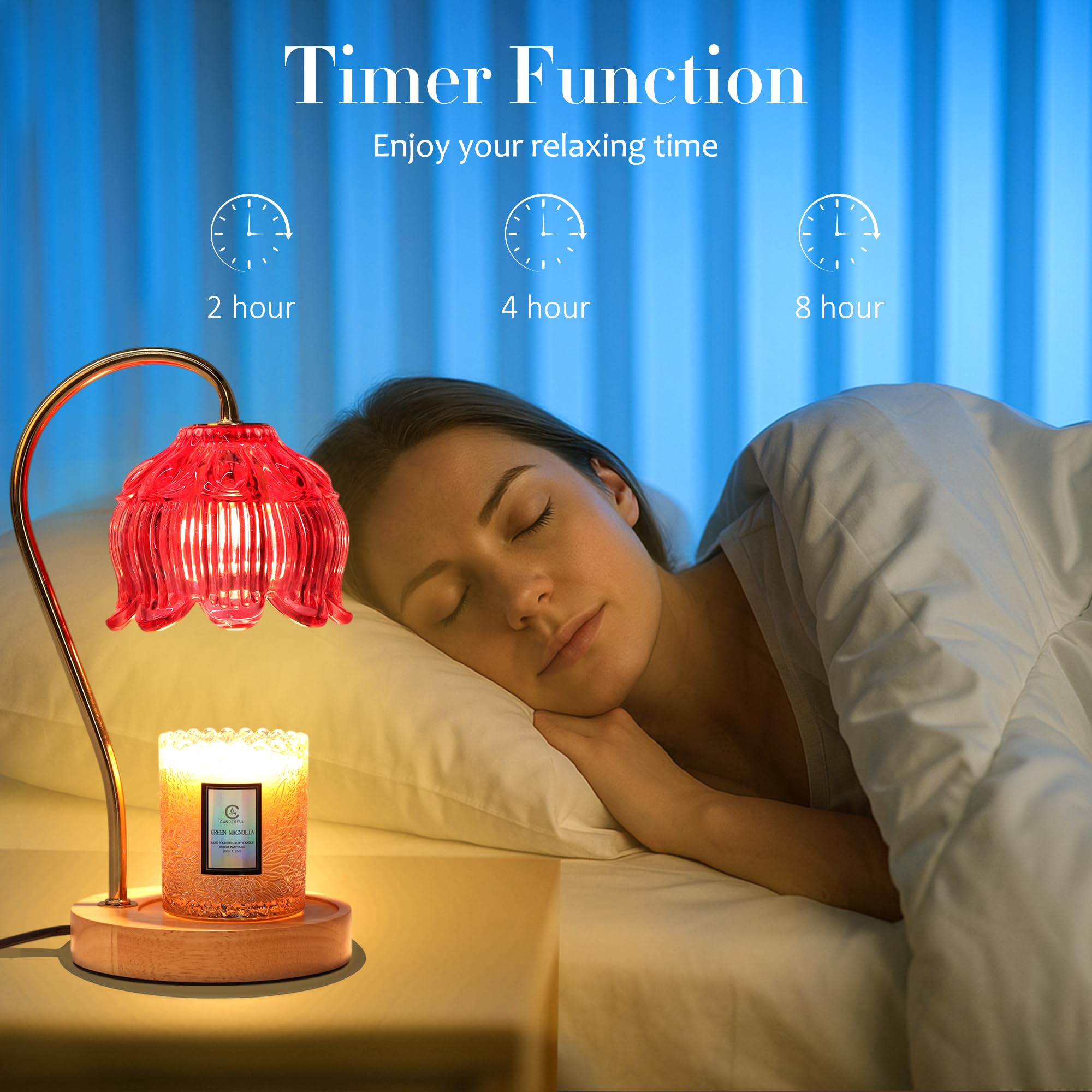 Merrtody Flower Candle Warmer Lamp with Timer & Dimmer - Fits All Jar Scented Candles - Valentine s & Mother s Day Gift for Wo