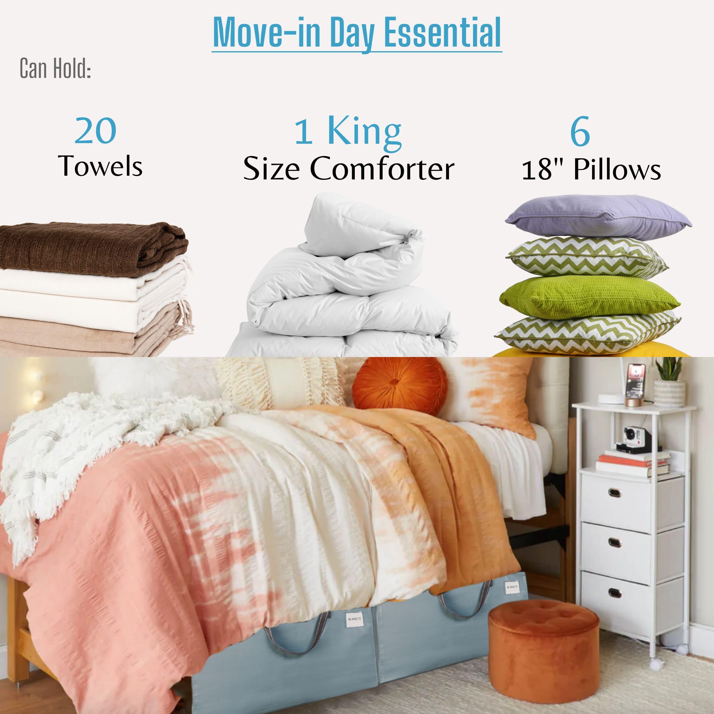 VENO 2 Pack Moving Bags and Large Christmas Decoration Storage Bins with lids. Alternative to Moving Boxes, Packing Supplies for