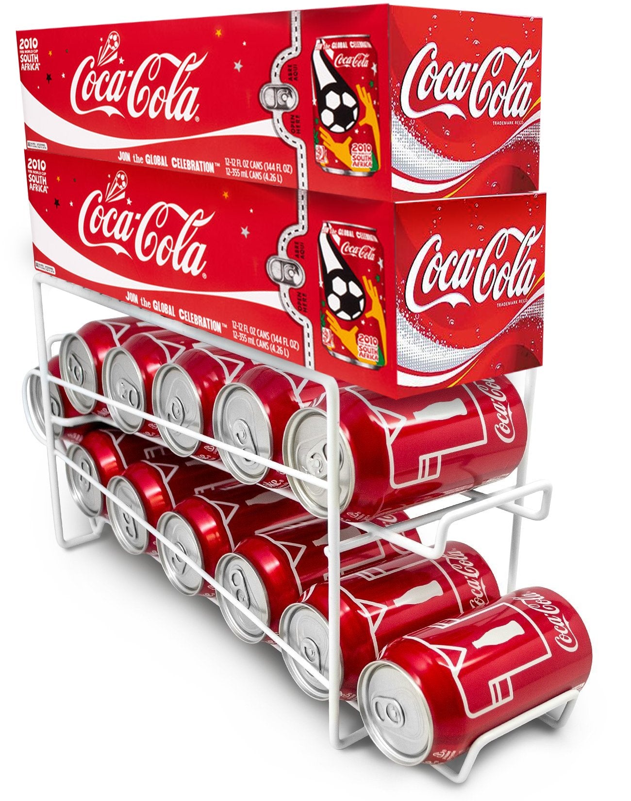 Sorbus Soda Can Rack Beverage Dispenser - Dispenses 12 Standard Size 12Oz Soda Cans (White)