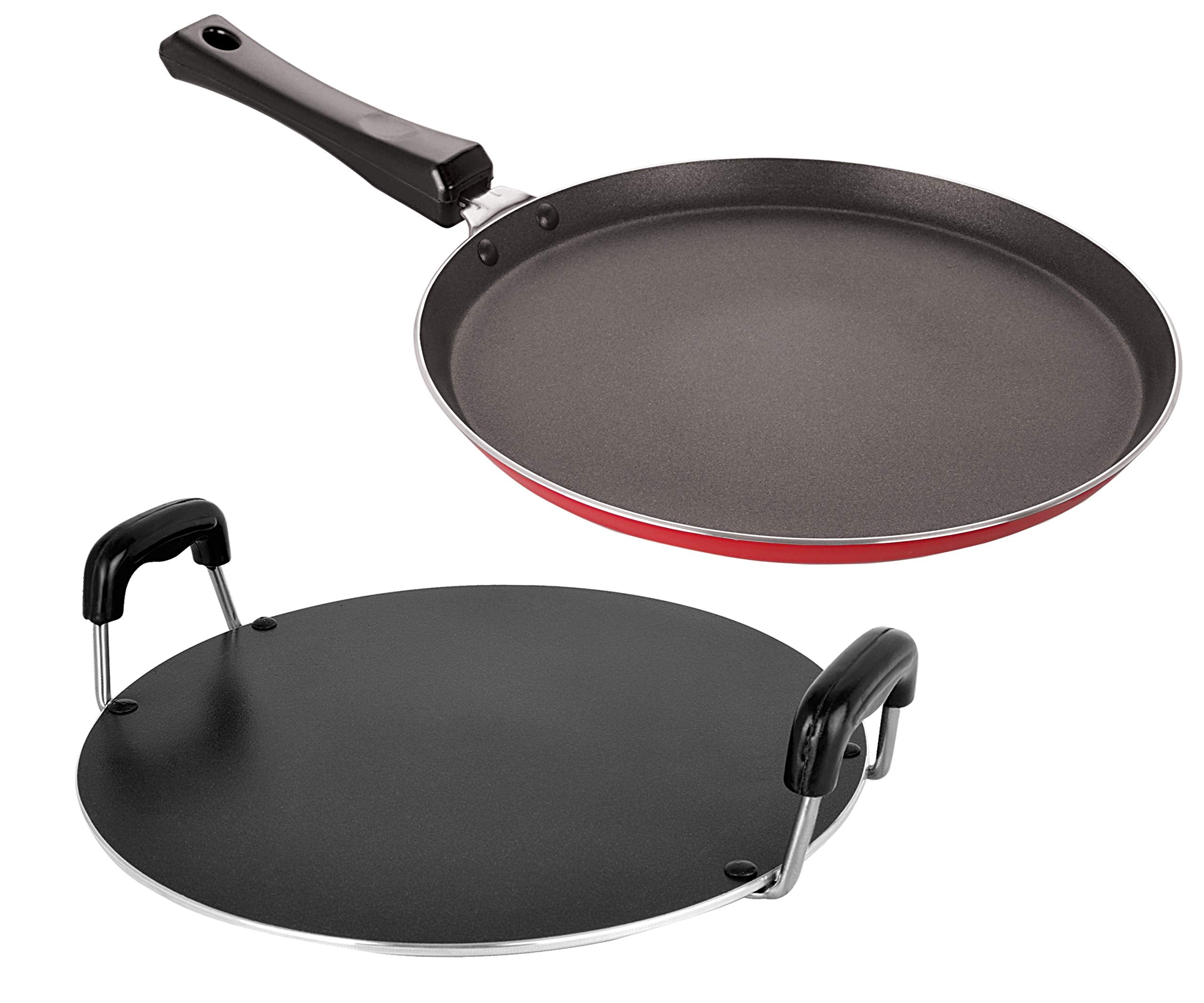 Nirlon NonStick Aluminium Odor Free Dosa Tawa And Round Tawa Combo Set