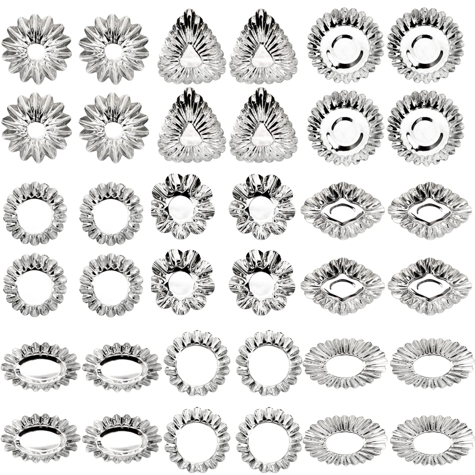 Dicunoy Set Of 36 Egg Tart Molds For Baking, Mini Tartlet Tins, Ensaymada Molder Filipino, Resuable Brioche Mold, Cupcake Cookie