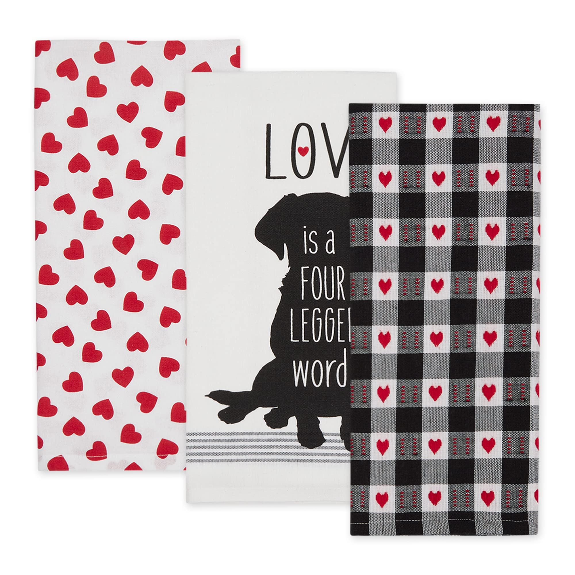 ASST DOG LOVE DISHTOWEL SET/3