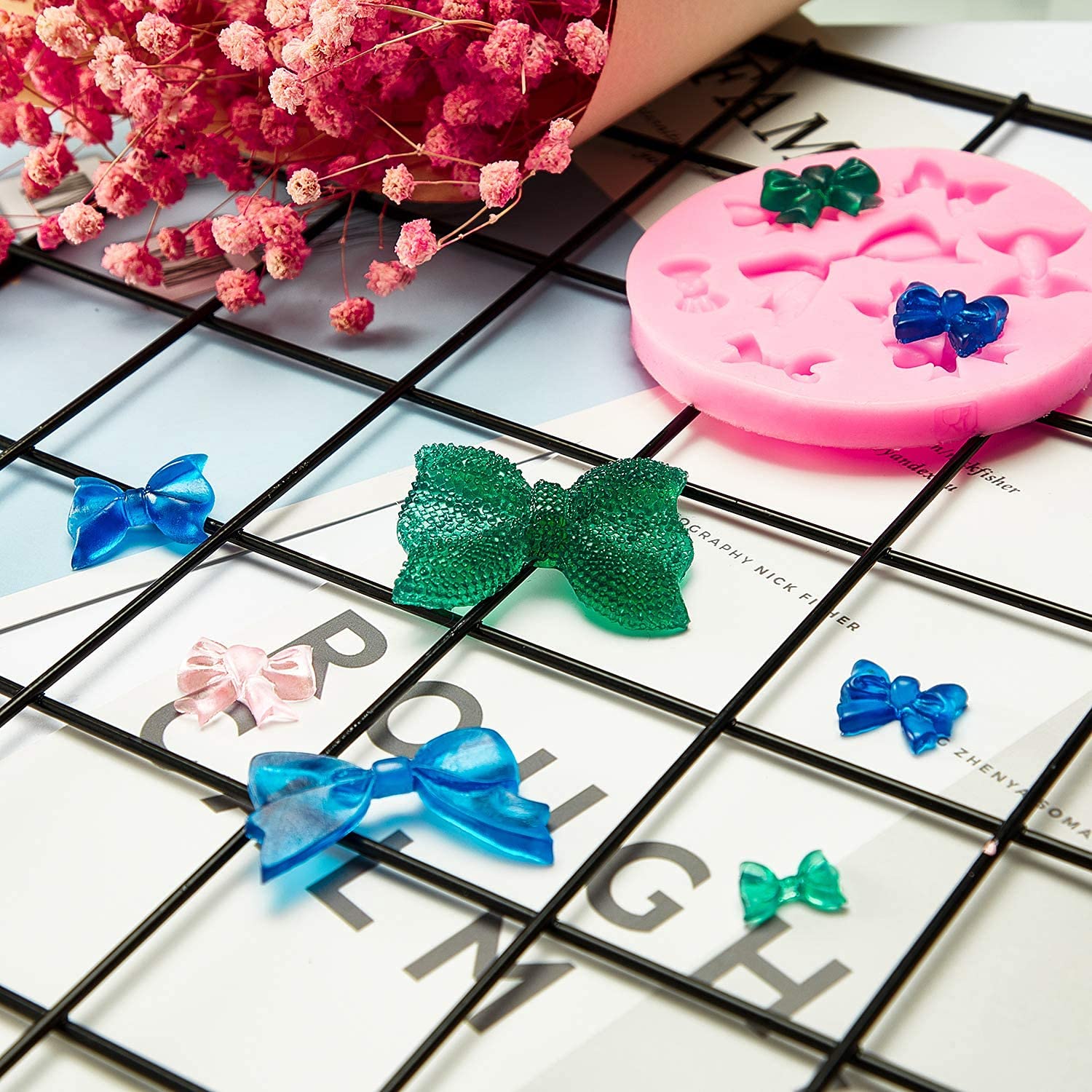 Cestony 3Pcs Mini Bow Silicone Molds For Diy Cake Fondant Biscuit Cookies Soap Sugar Pudding Chocolate Hard Candies Dessert Cand