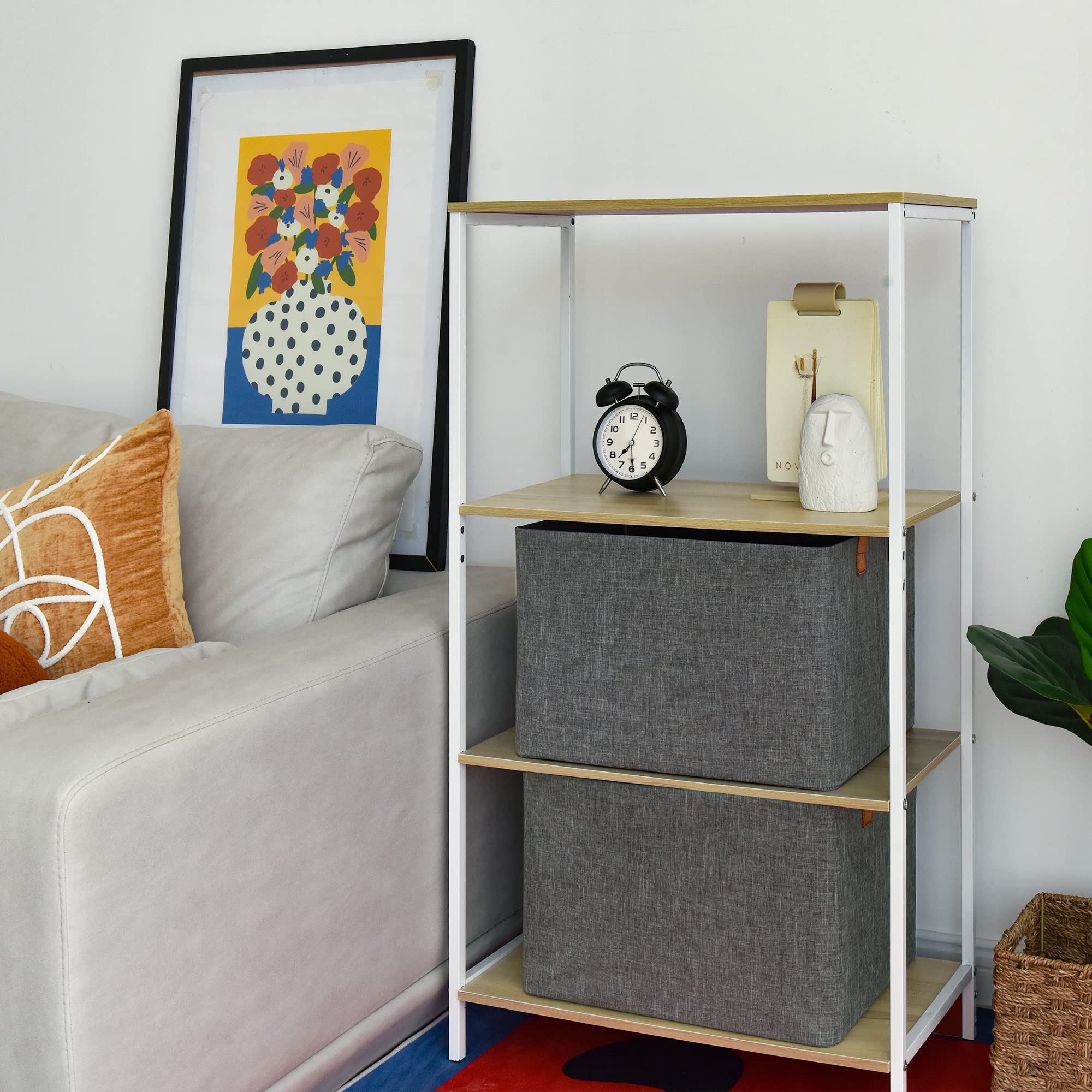 Granny Says Storage Closet Bins With Metal Frame, Fabric Storage Bins, Extra Large Foldable Storage Boxes, Closet Organizers And