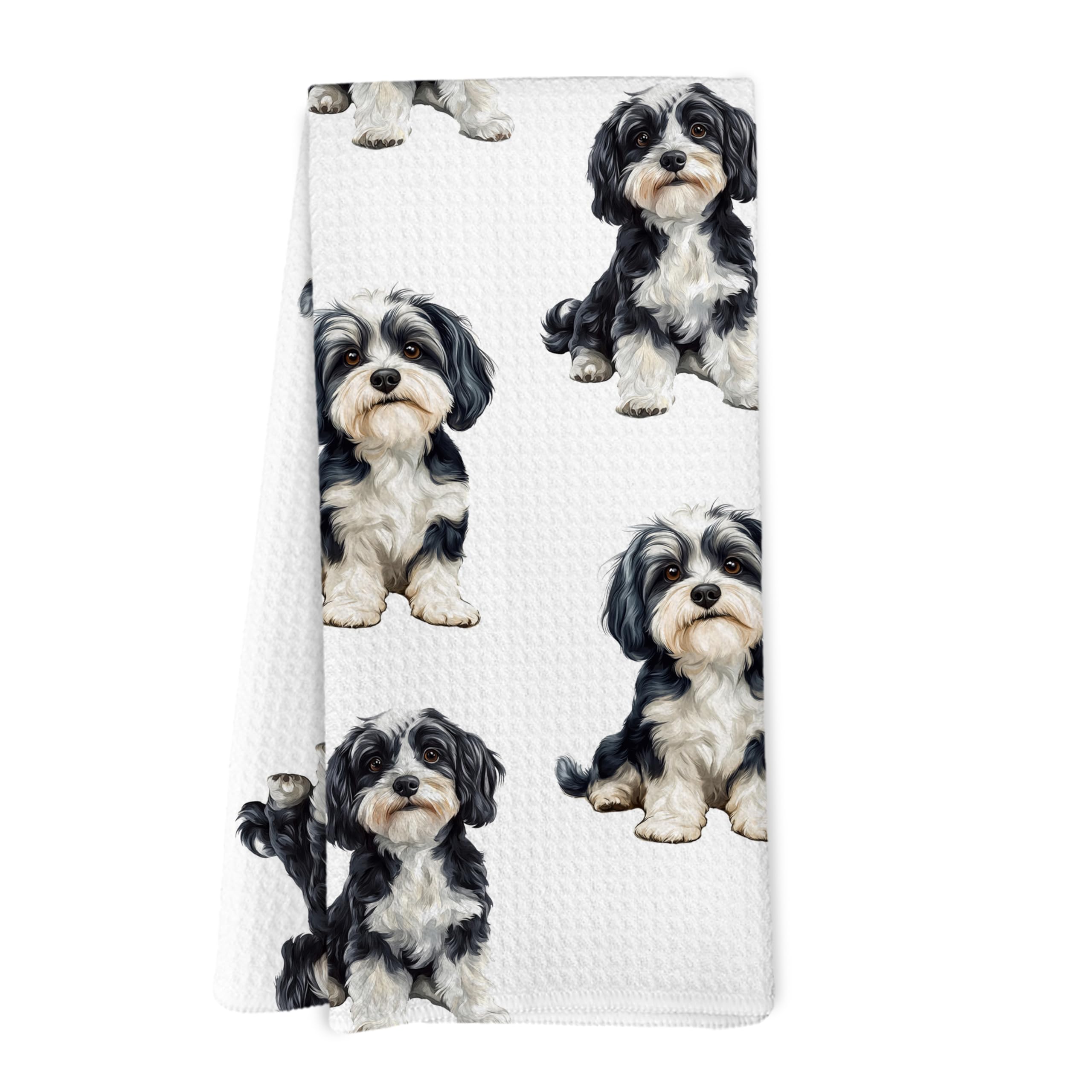 Yorhifa Havanese Gifts Kitchen Dish Towels, Havanese Gifts for Women Hand Towels for Bathroom Kitchen Decor, Dog Mom Dad Lovers 
