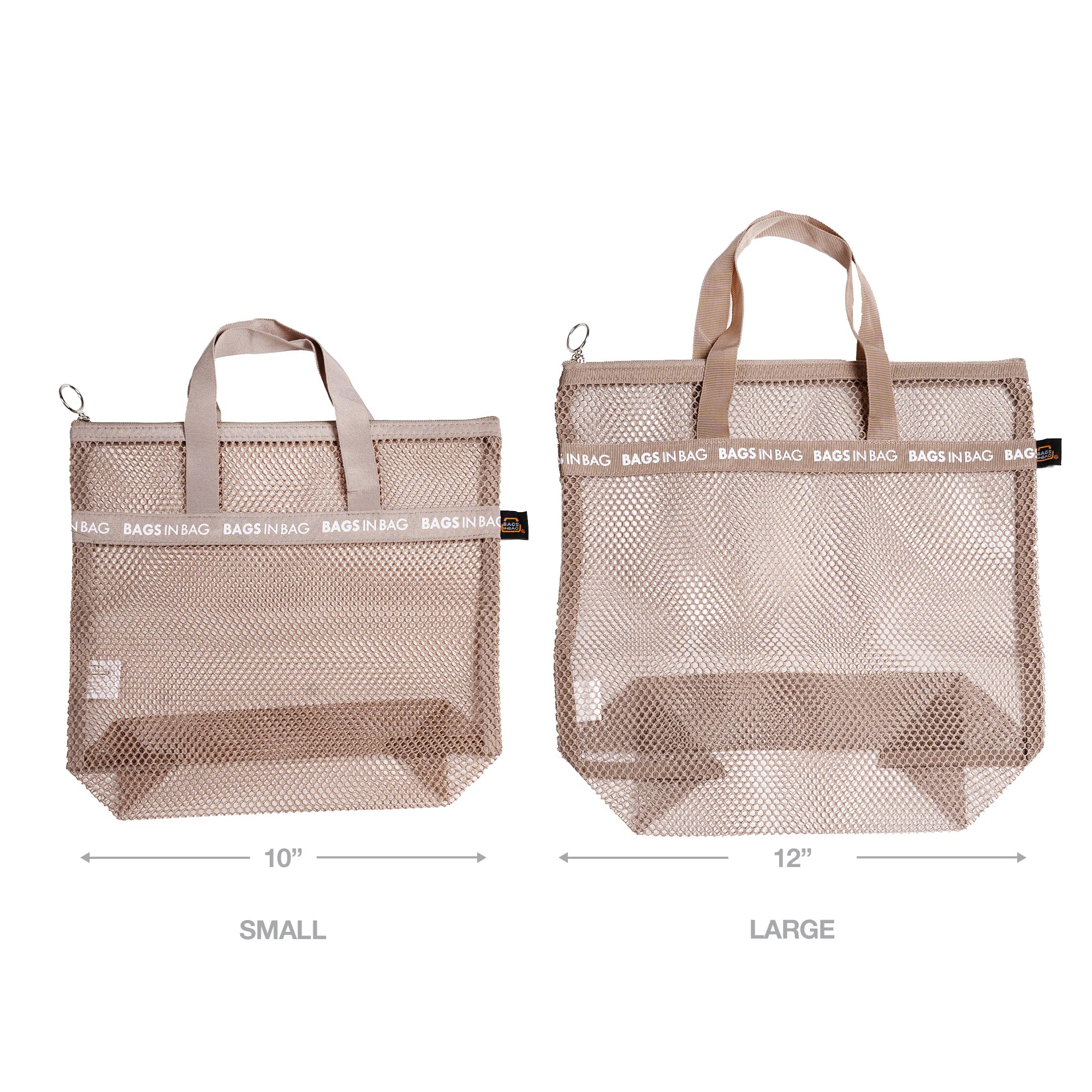 Mesh Travel Shower Caddy Tote Bag For Gym, Swim, Dorms, Bathrooms | 12''X12''X 3.5'' | Brown