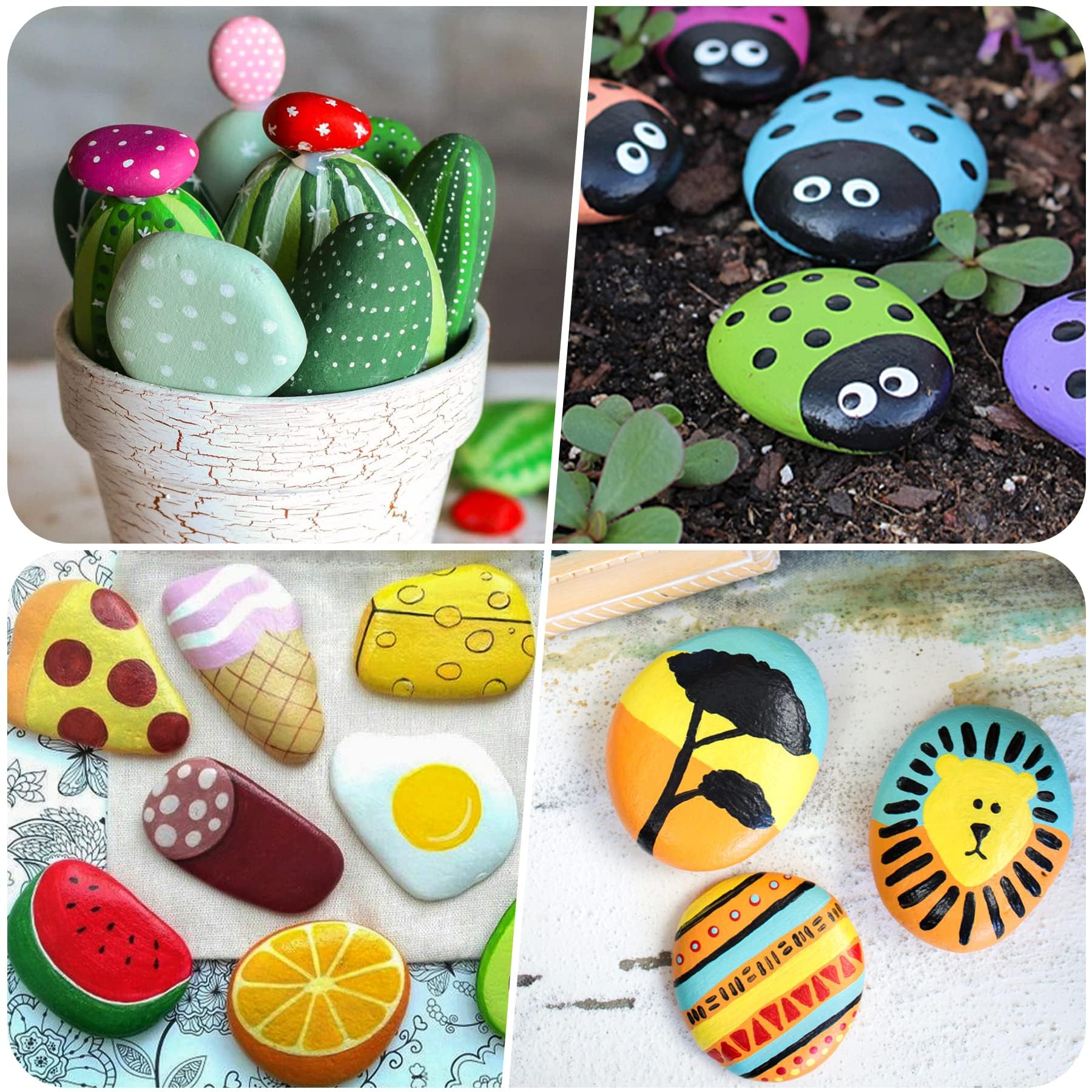 River Rocks for Painting 90 Pcs Large 2-3 Inch Flat Smooth Painting Stones Craft Rock to Paint for Kids Crafts Painting Bulk