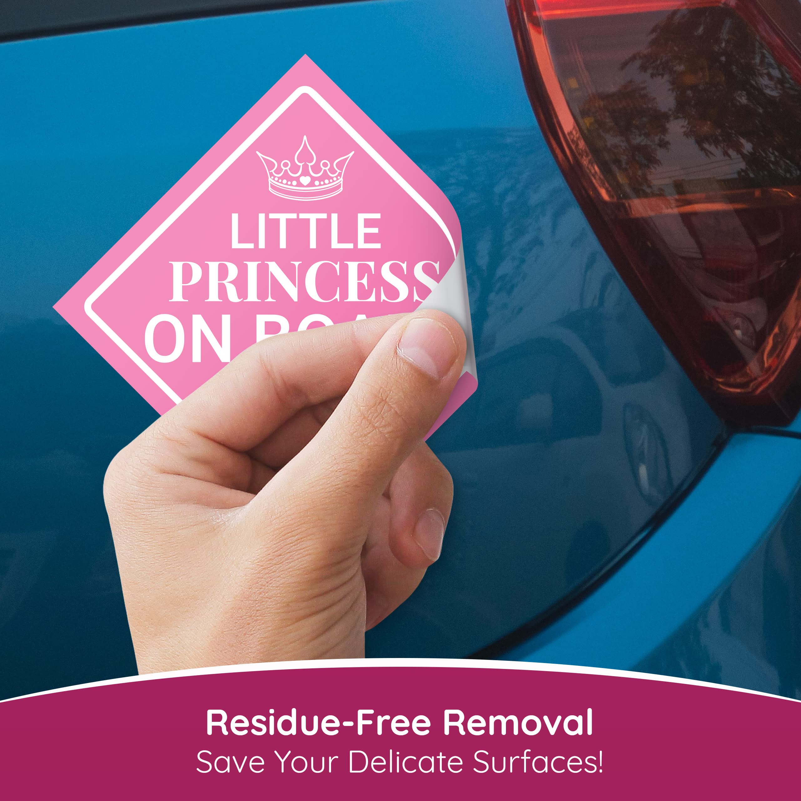 Super Cute, Elegant 4.5In Princess On Board Sticker 1Pk. Bright Pink Diamond Newborn Caution Car Bumper Decals. Premium Vinyl Ba