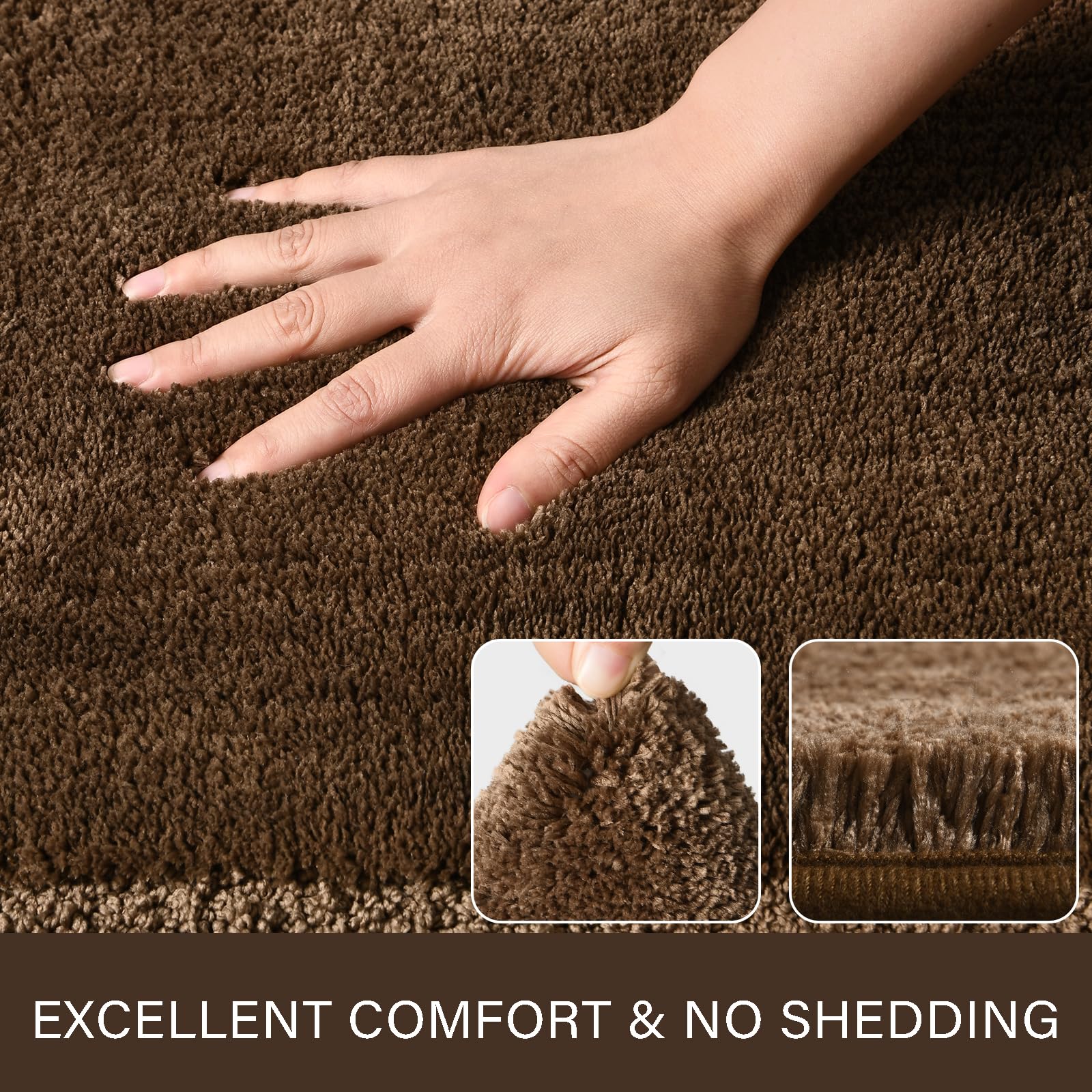 Lochas Bathroom Rug Set Light Brown, Soft Bath Rug Set 2 Piece Set, Toilet Mat U-Shaped 20X20 And 34X20 Bathroom Rugs, Quickly D
