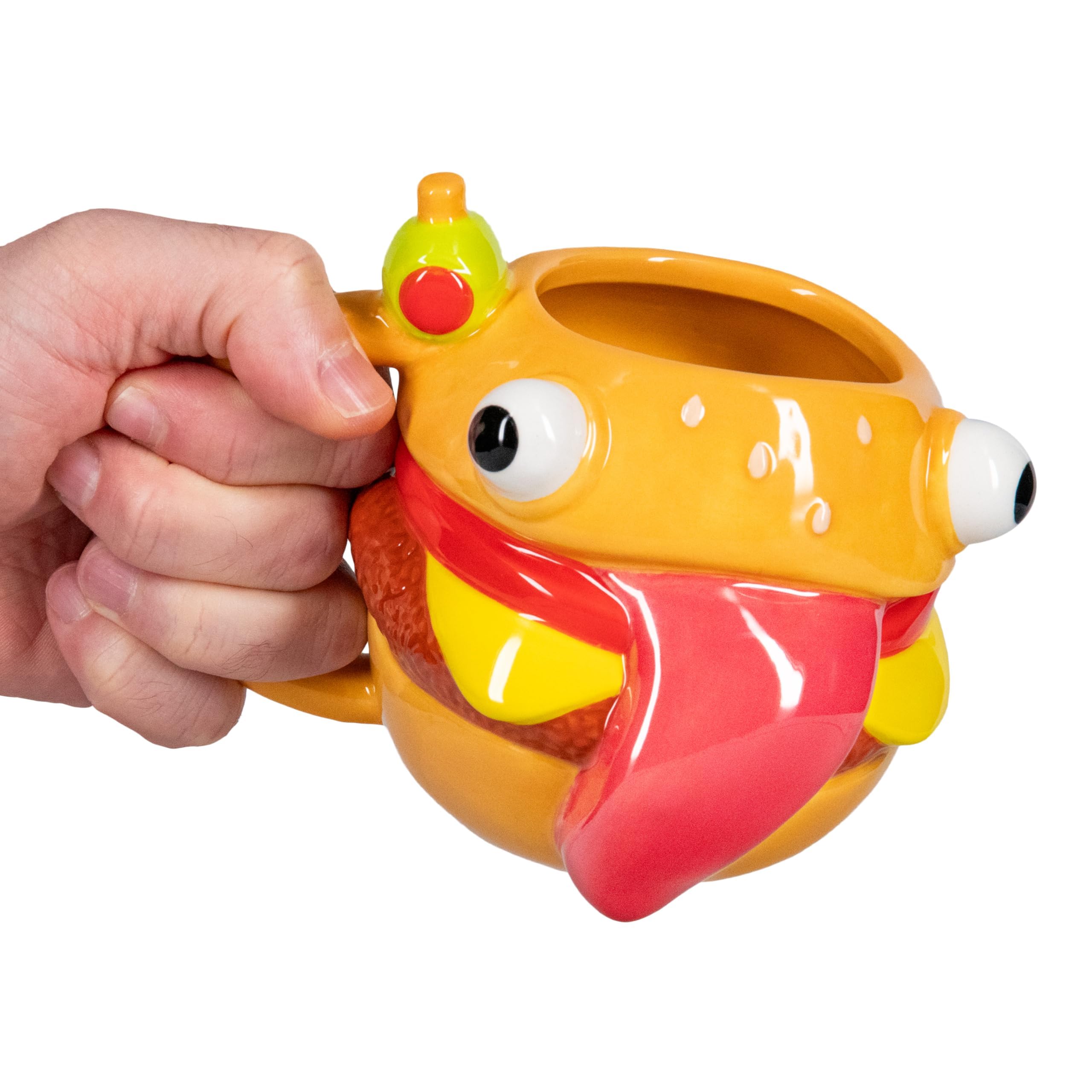 Paladone Fortnite Durrr Burger Shaped Mug 450ml, Officially Licensed Novelty Gaming Ceramic Coffee Cup for Tea, Hot Chocolate an