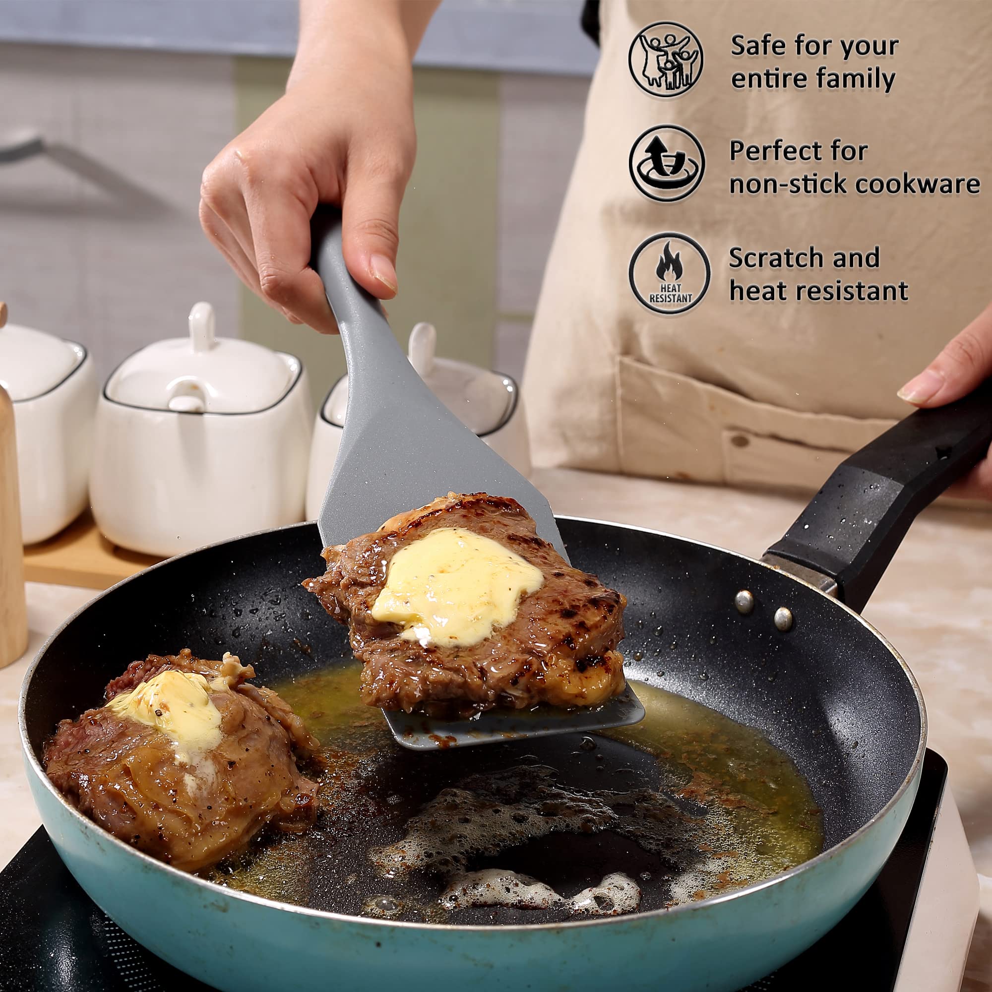 Tongjude Silicone Spurtle Set, Silicone Spatula Set, Heat Resistant Cooking Utensil For Nonstick Cookware, Serving,Baking, Whisk