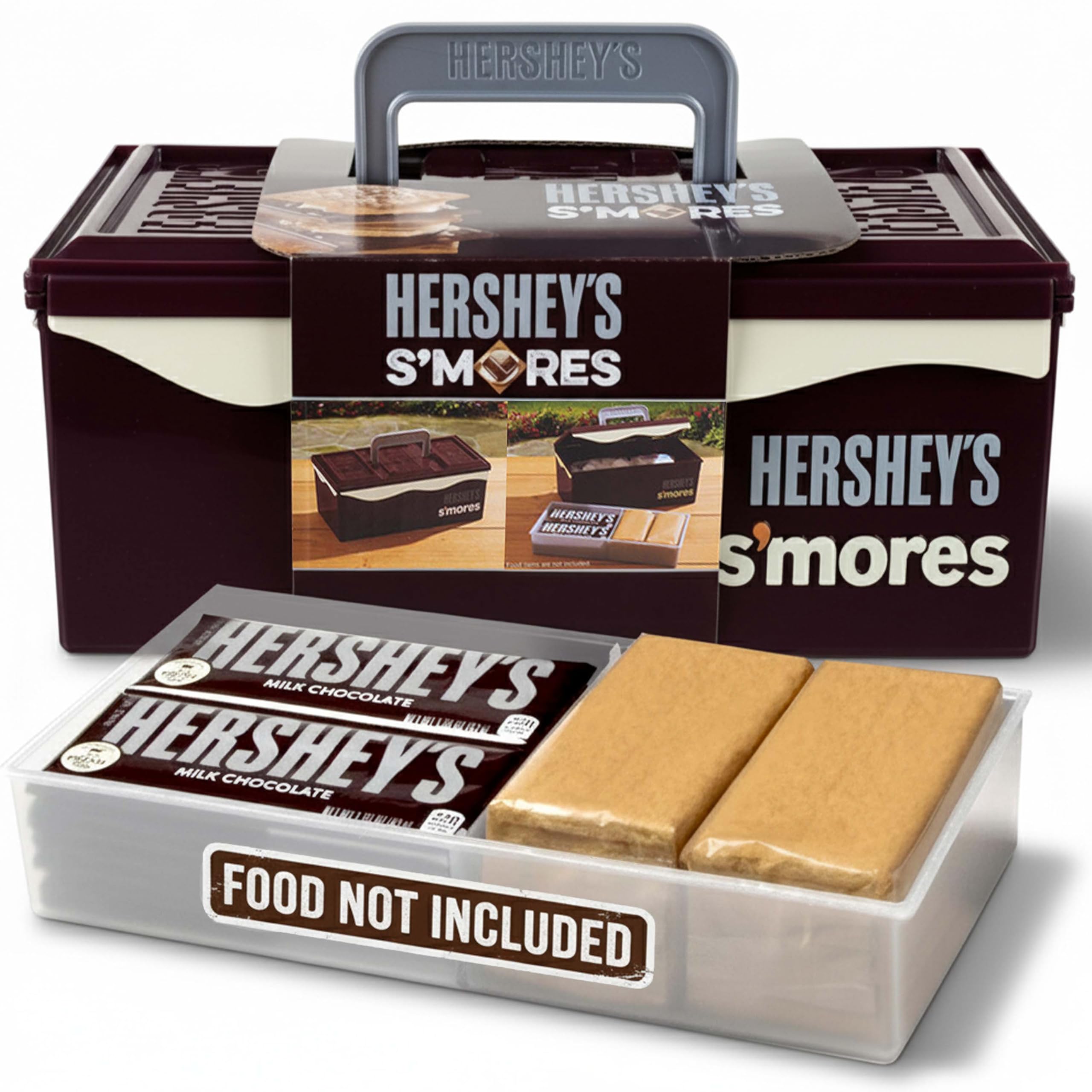 Mr. Bar-B-Q Hersheys Smores Caddy Tray Organizer - Smores Station Box to Store All Essentials On The Go for Picnics, Camping w/