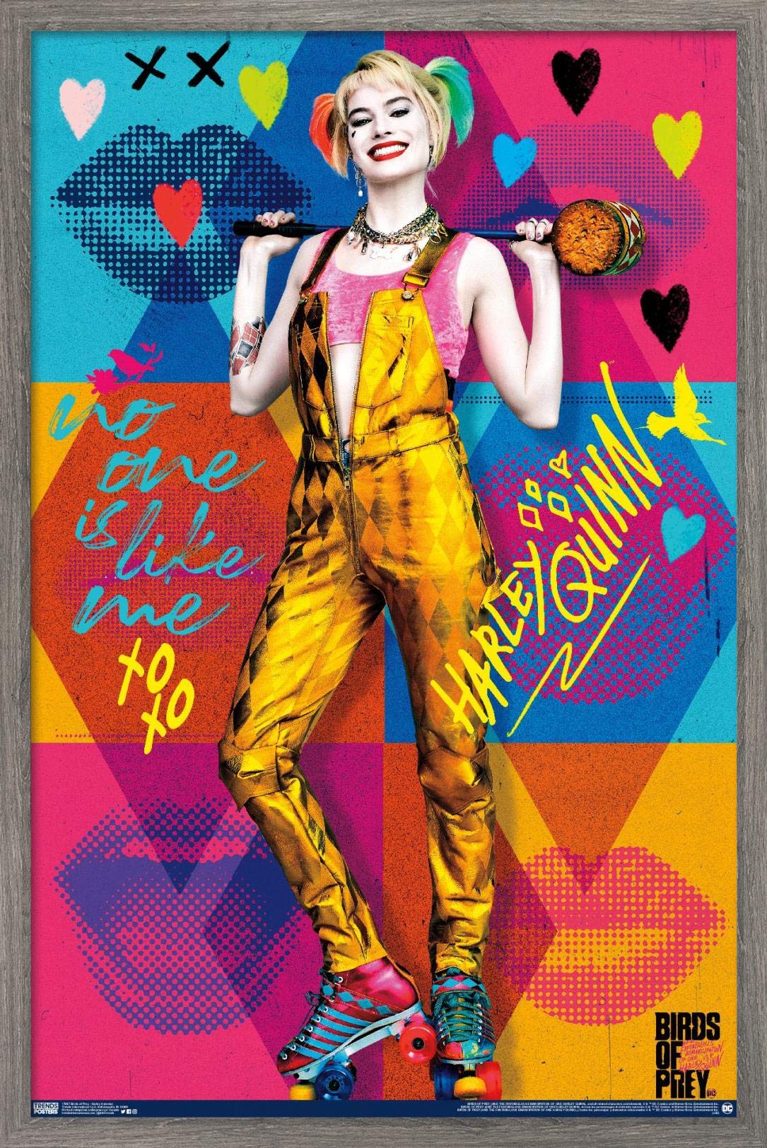 Trends International Dc Comics Movie - Birds Of Prey - Harley Quinn - Hammer Wall Poster, 22.375'' X 34'', Barnwood Framed Versi